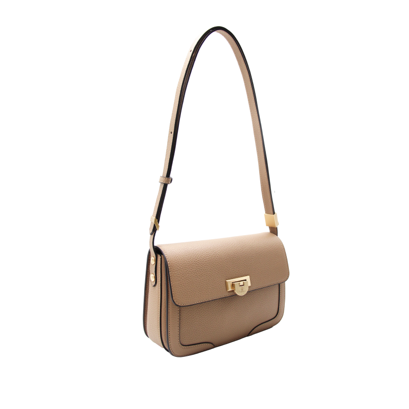 Crossbody bag in cowhide leather Brown