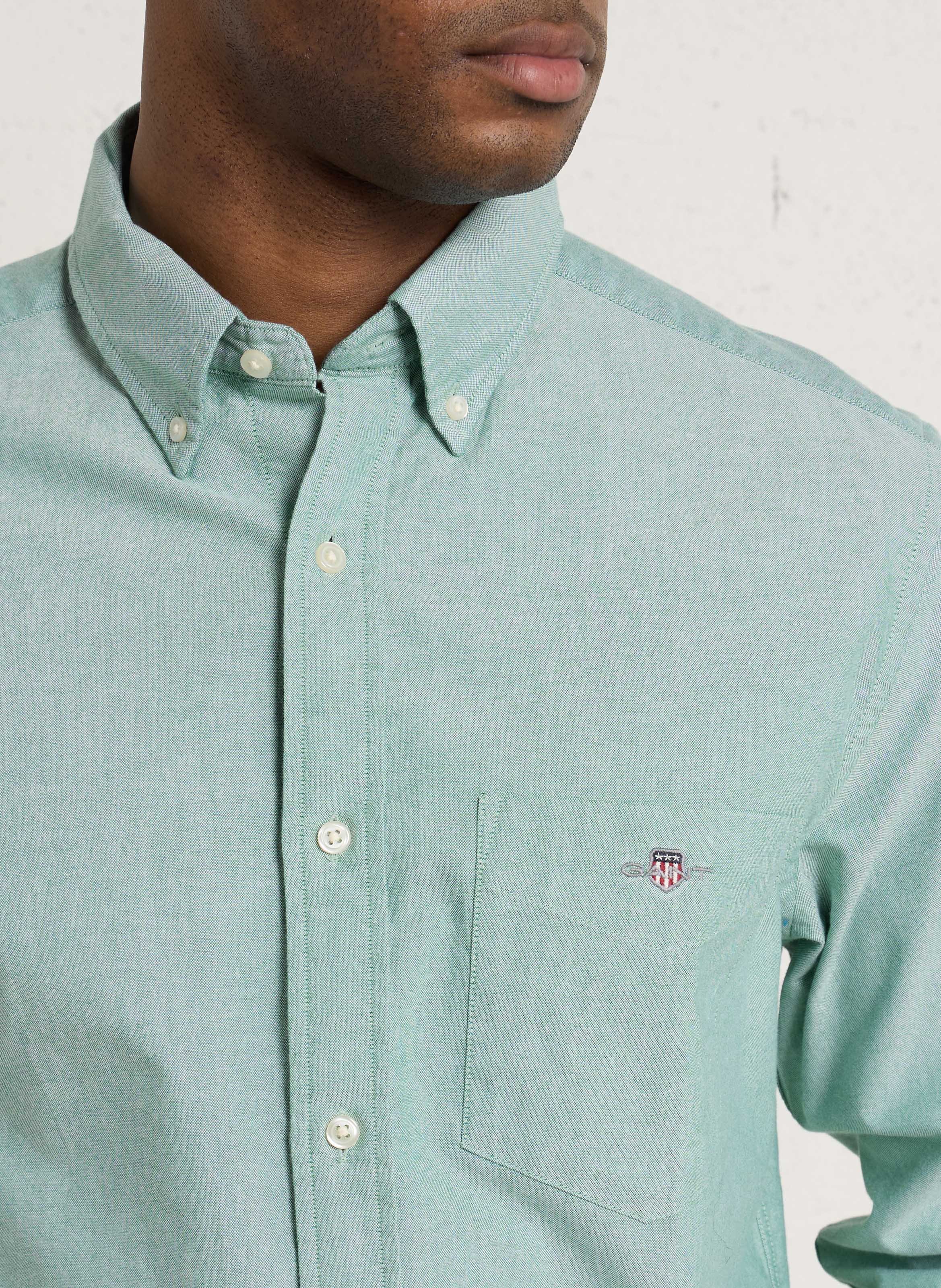 Chemise regular-fit col américain en coton GANT Bleu