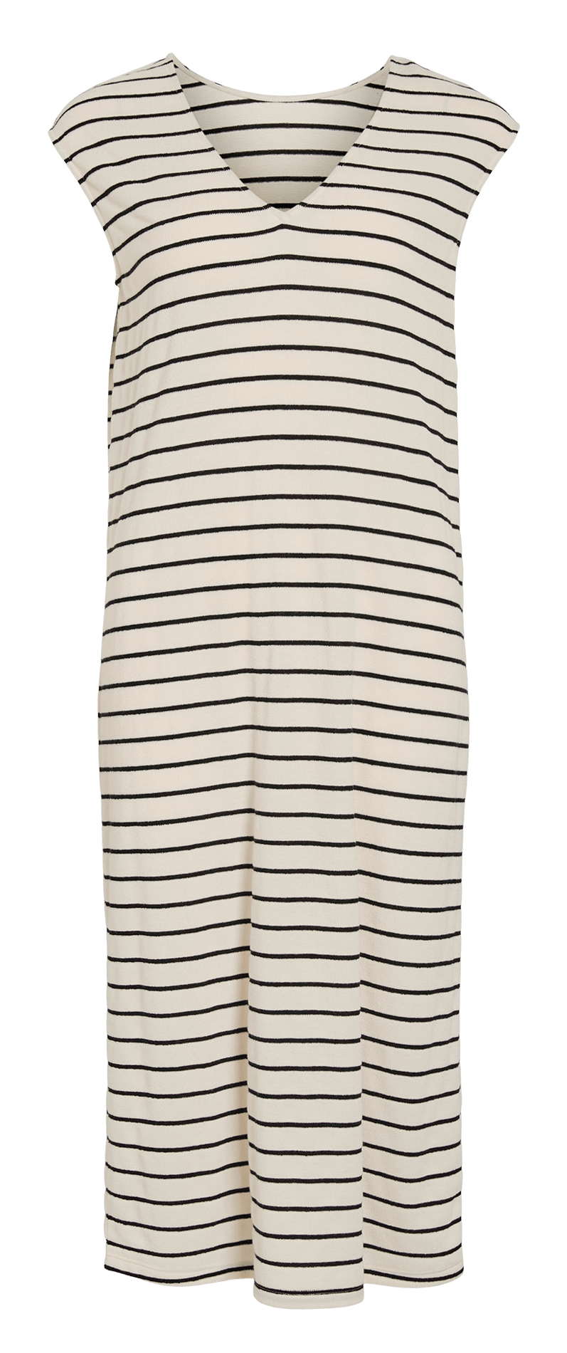 Robe midi col V à rayures VILA Gris