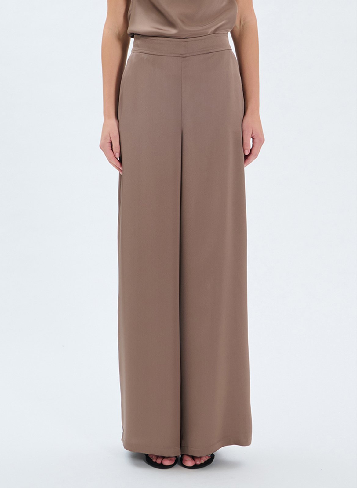 Pantalon large satiné ZAPA Gris