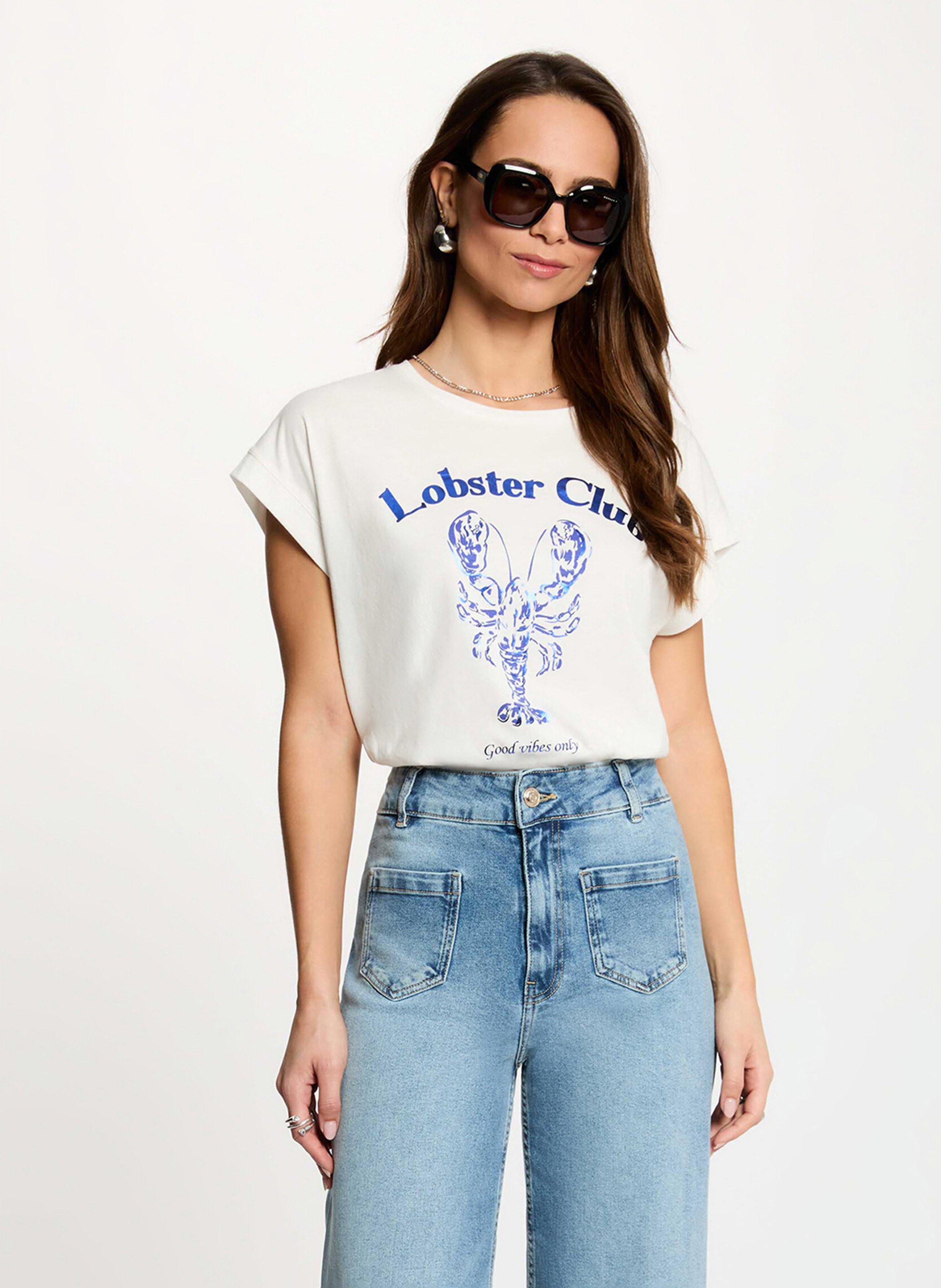 Tee-shirt manches courtes imprimé MORGAN Blanc