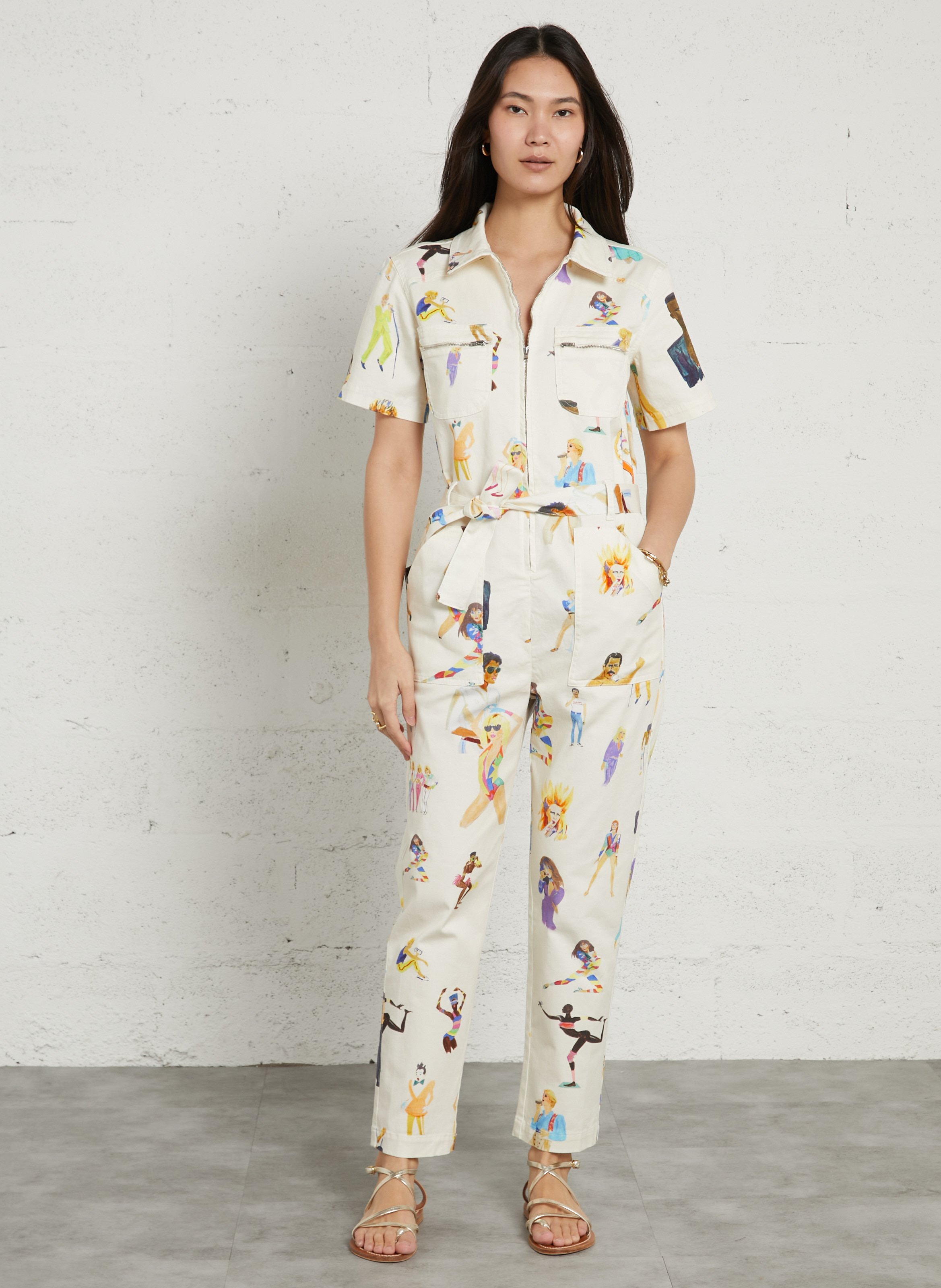 Aansluitend katoenen jumpsuit G.KERO Beige