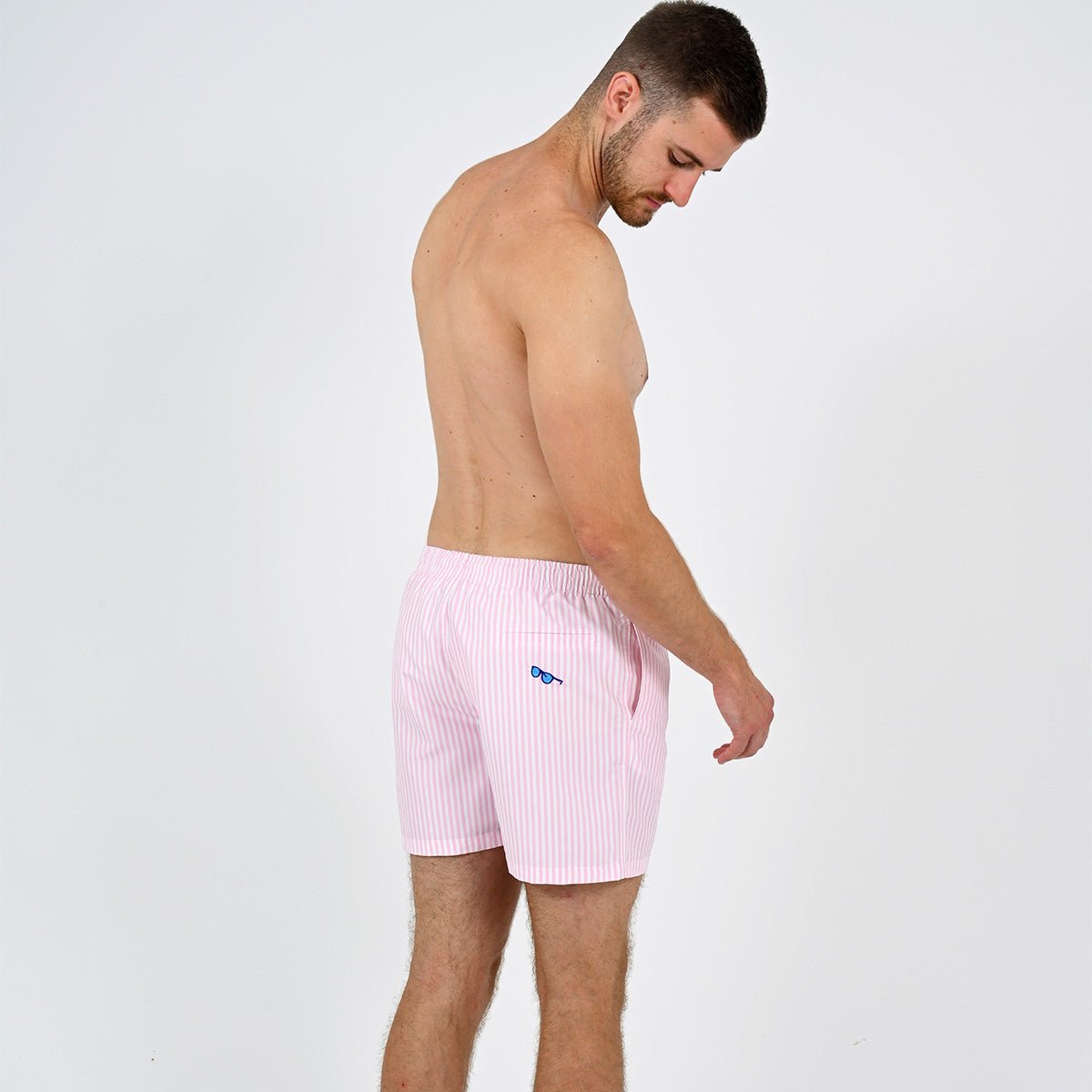 Striped solar swim shorts VENDREDI SWIMWEAR Pink
