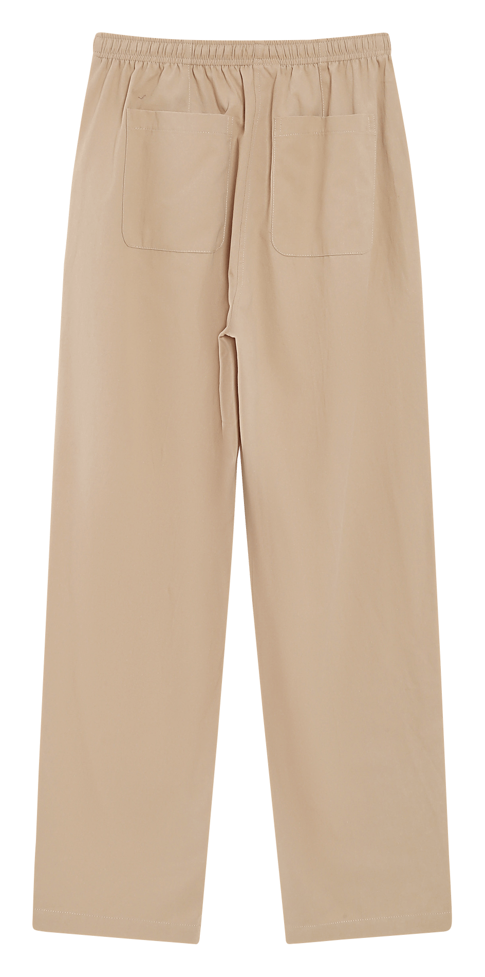 Pantalon droit élastiqué uni en coton GRACE ET MILA Beige