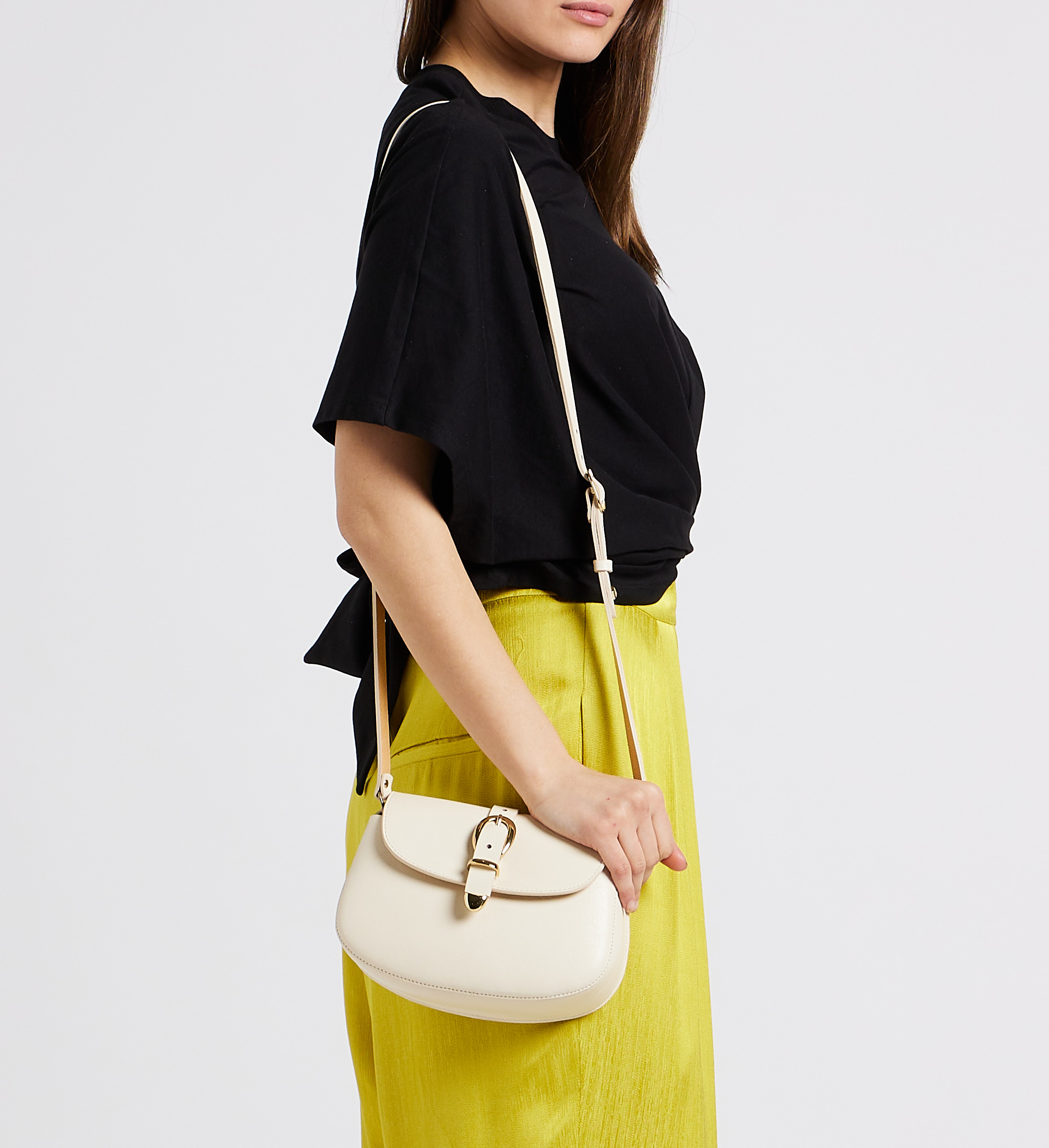 Umhängetasche aus Glattleder HERBERT FRERE SOEUR Beige