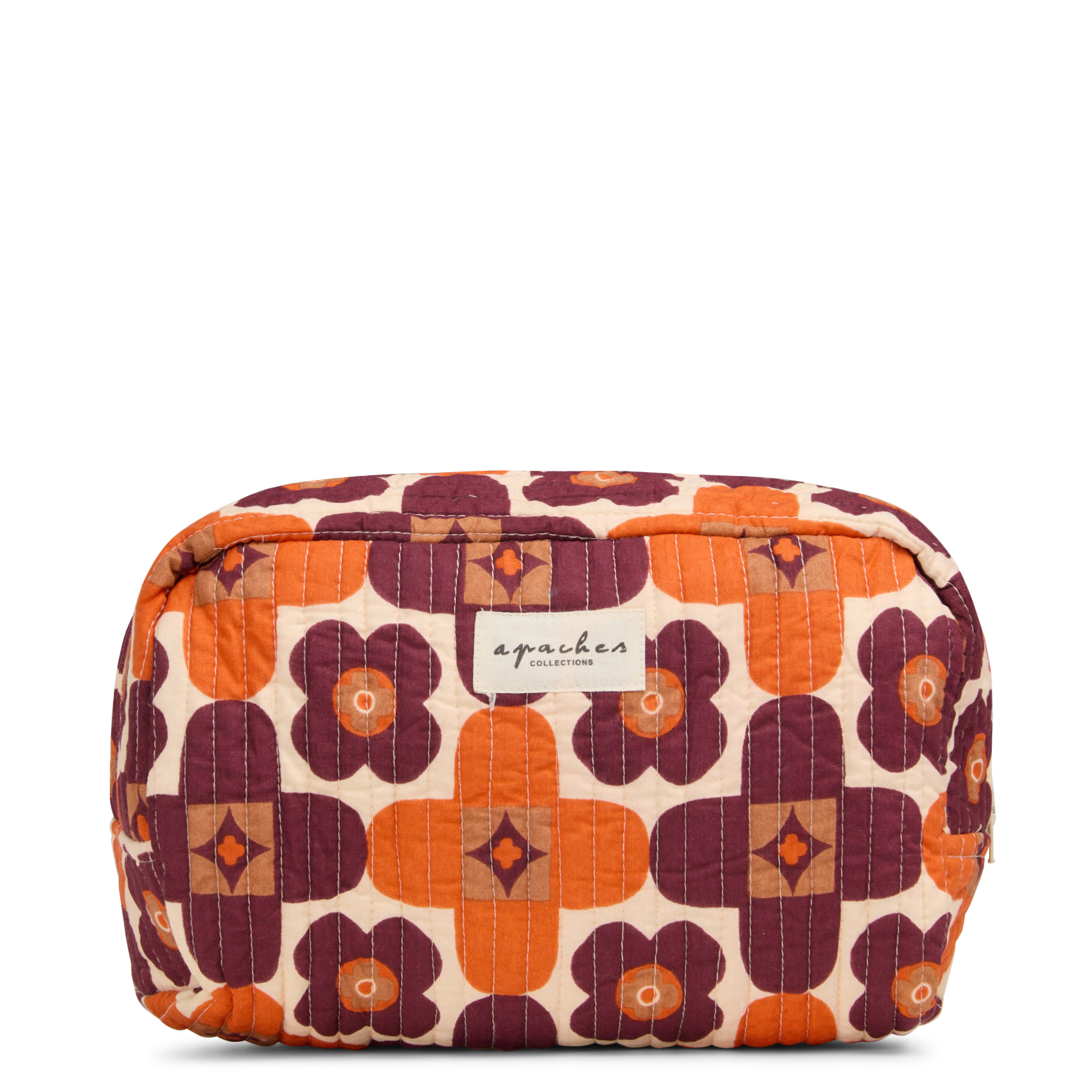 Printed cotton toiletry bag APACHES COLLECTIONS Brown