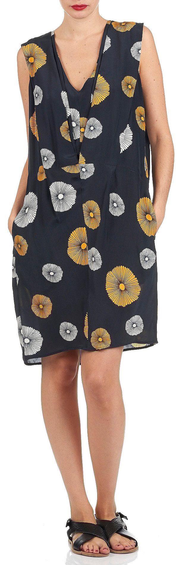 Printed silk dress ATTIC AND BARN Orange