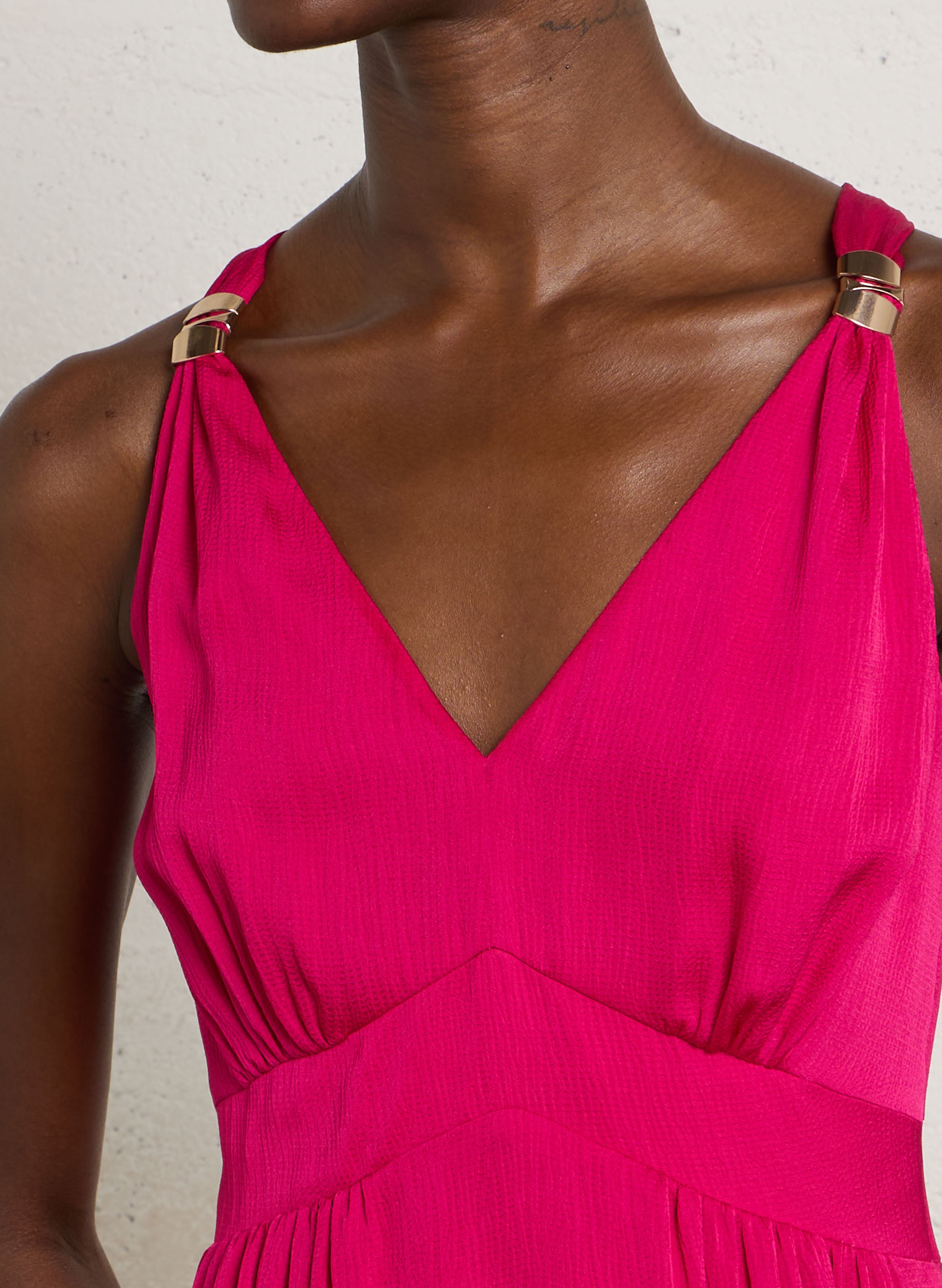 Halflange jurk met kraag MAISON 123 Roze