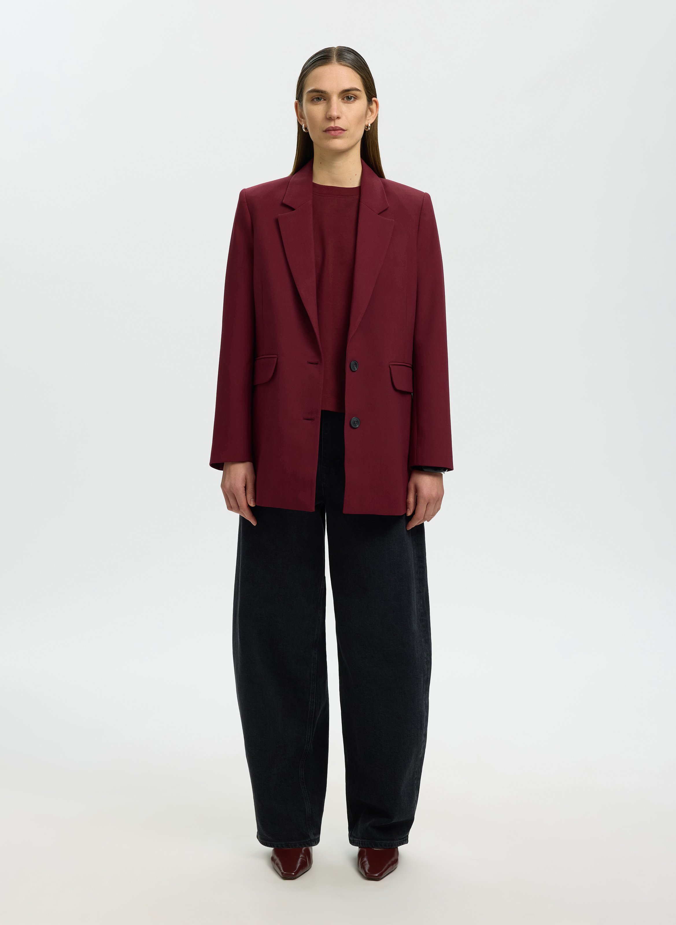 Oversize-T-Shirt aus Bio-Baumwolle | Pflaume SELECTED Damen