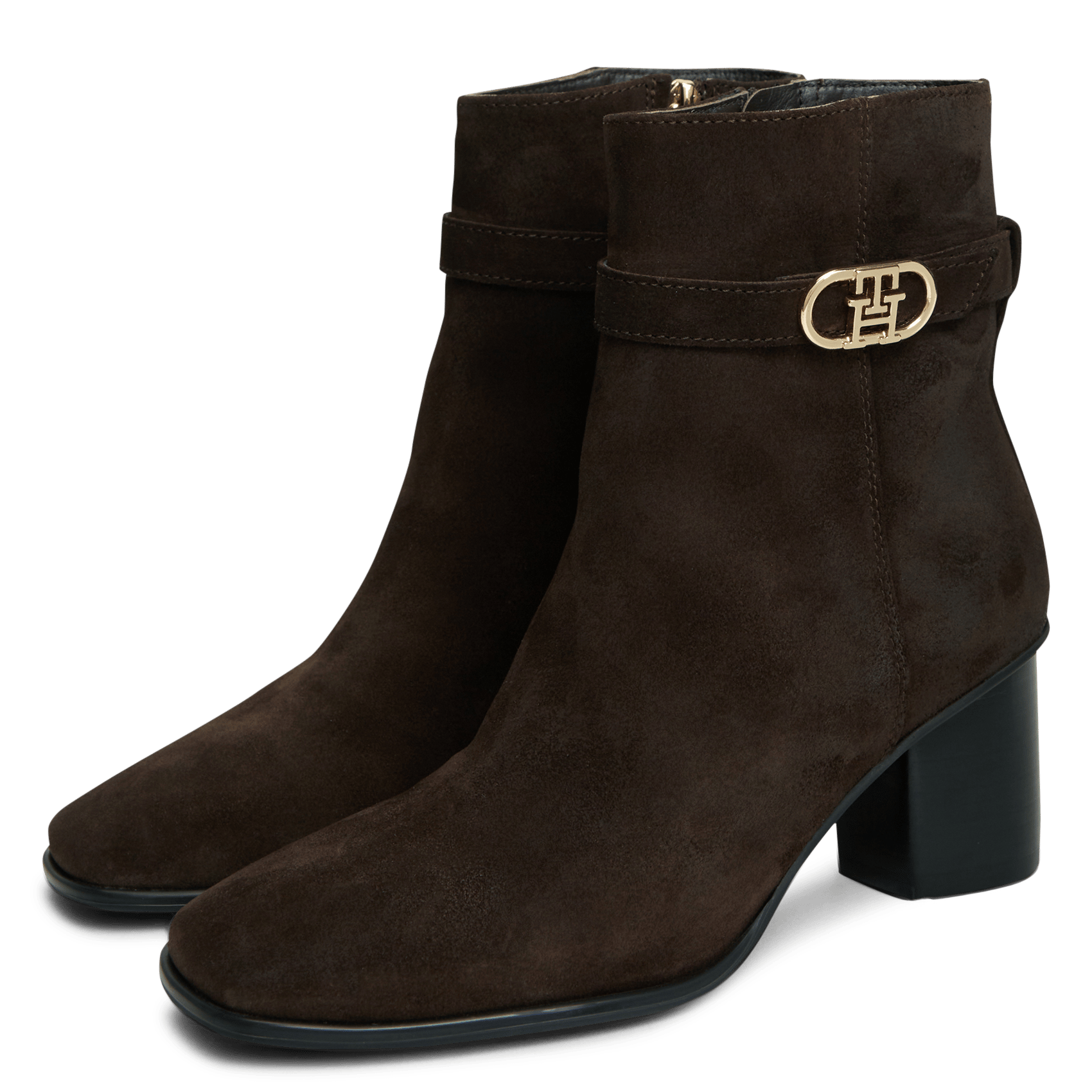 Suede leather ankle boots TOMMY HILFIGER Brown