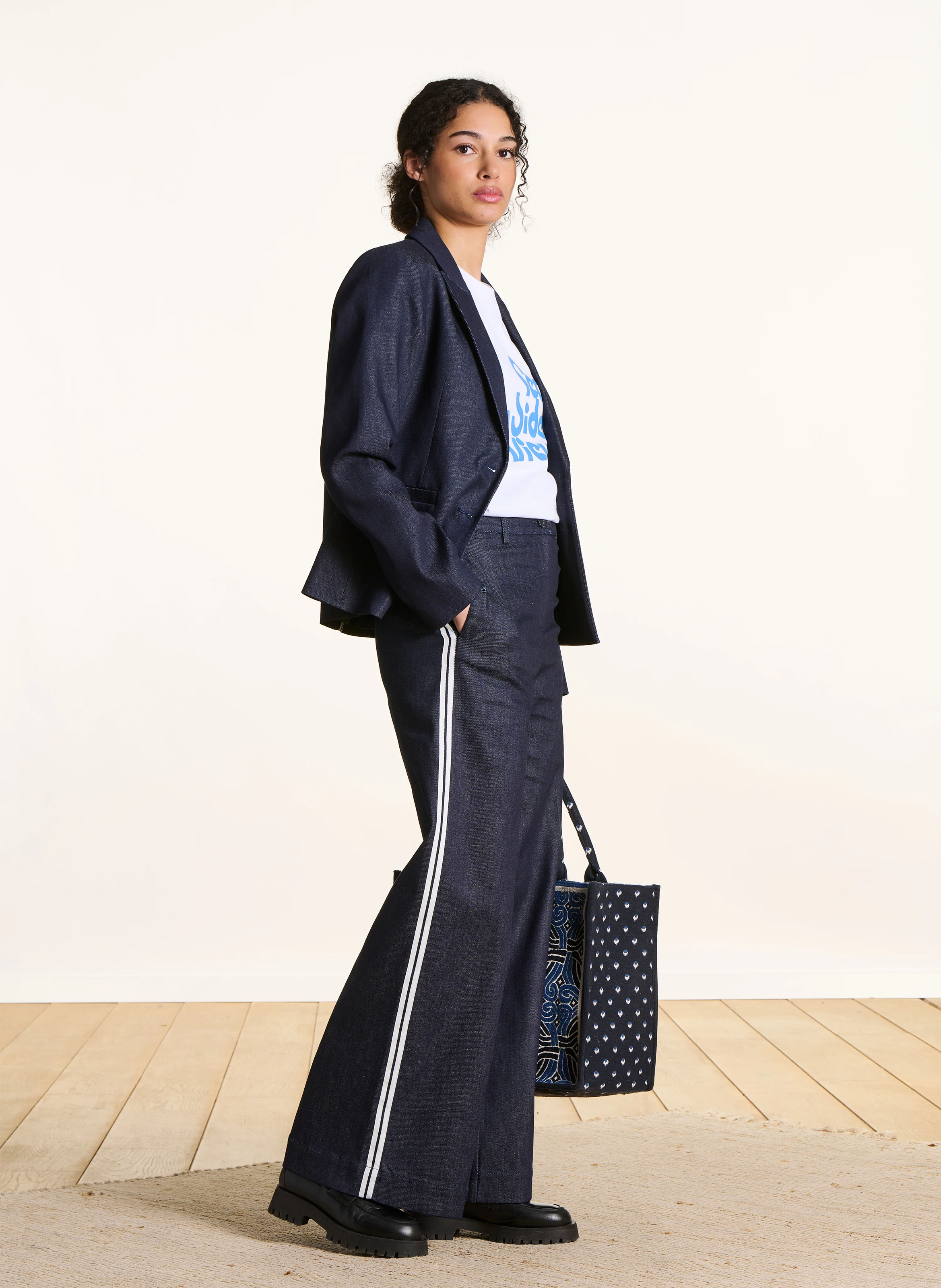 Blazer van katoenmix LA FEE MARABOUTEE Blauw