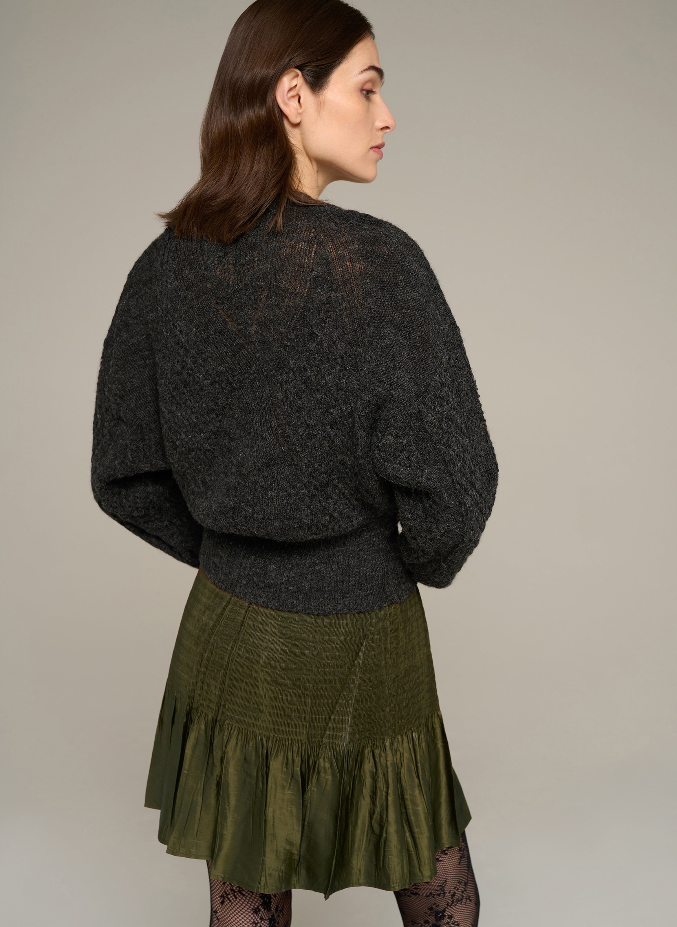 Pullover aus Wollmix mit V-Ausschnitt COTELAC Grau