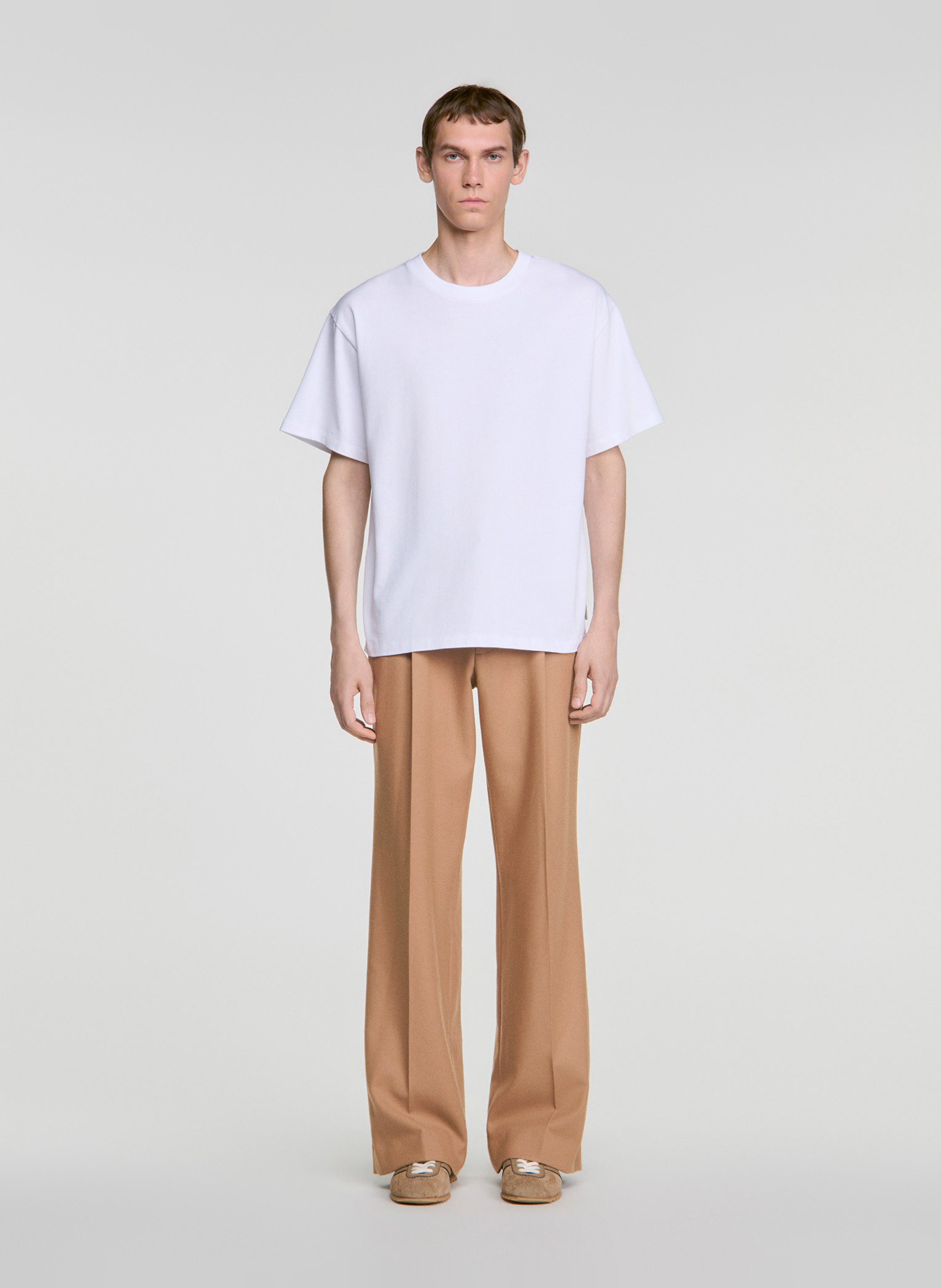 Effen recht T-shirt SANDRO Wit