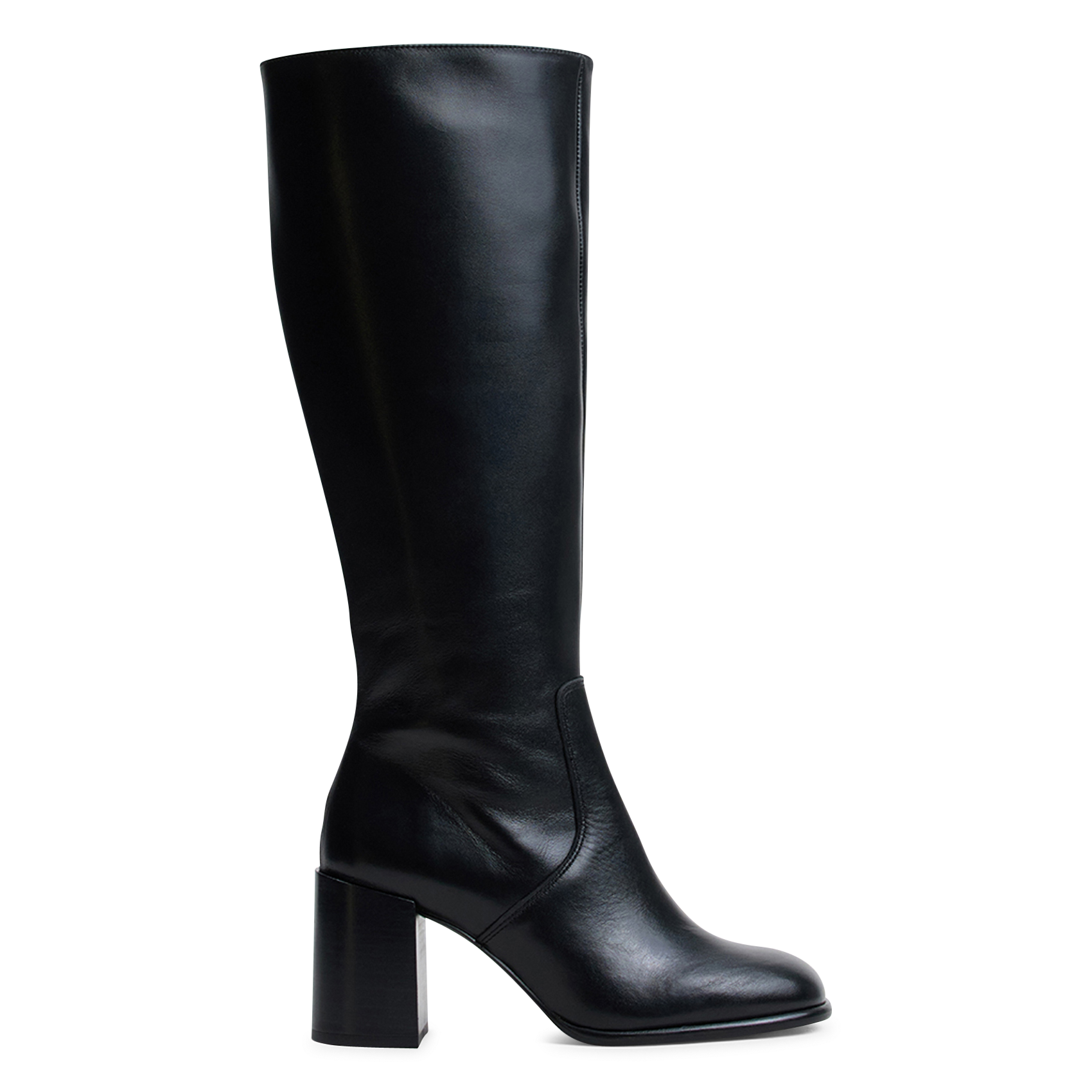 Bottes à talon en cuir de vachette JONAK Noir