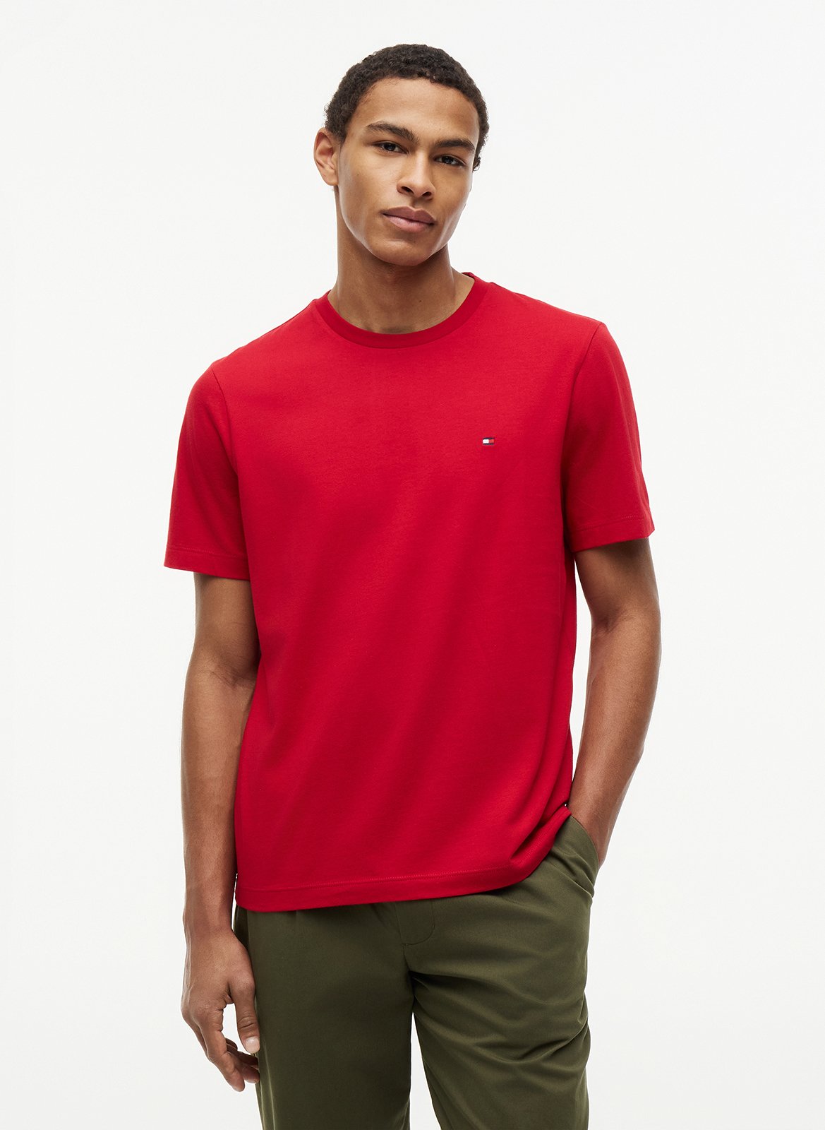 Round-neck cotton T-shirt TOMMY HILFIGER Red