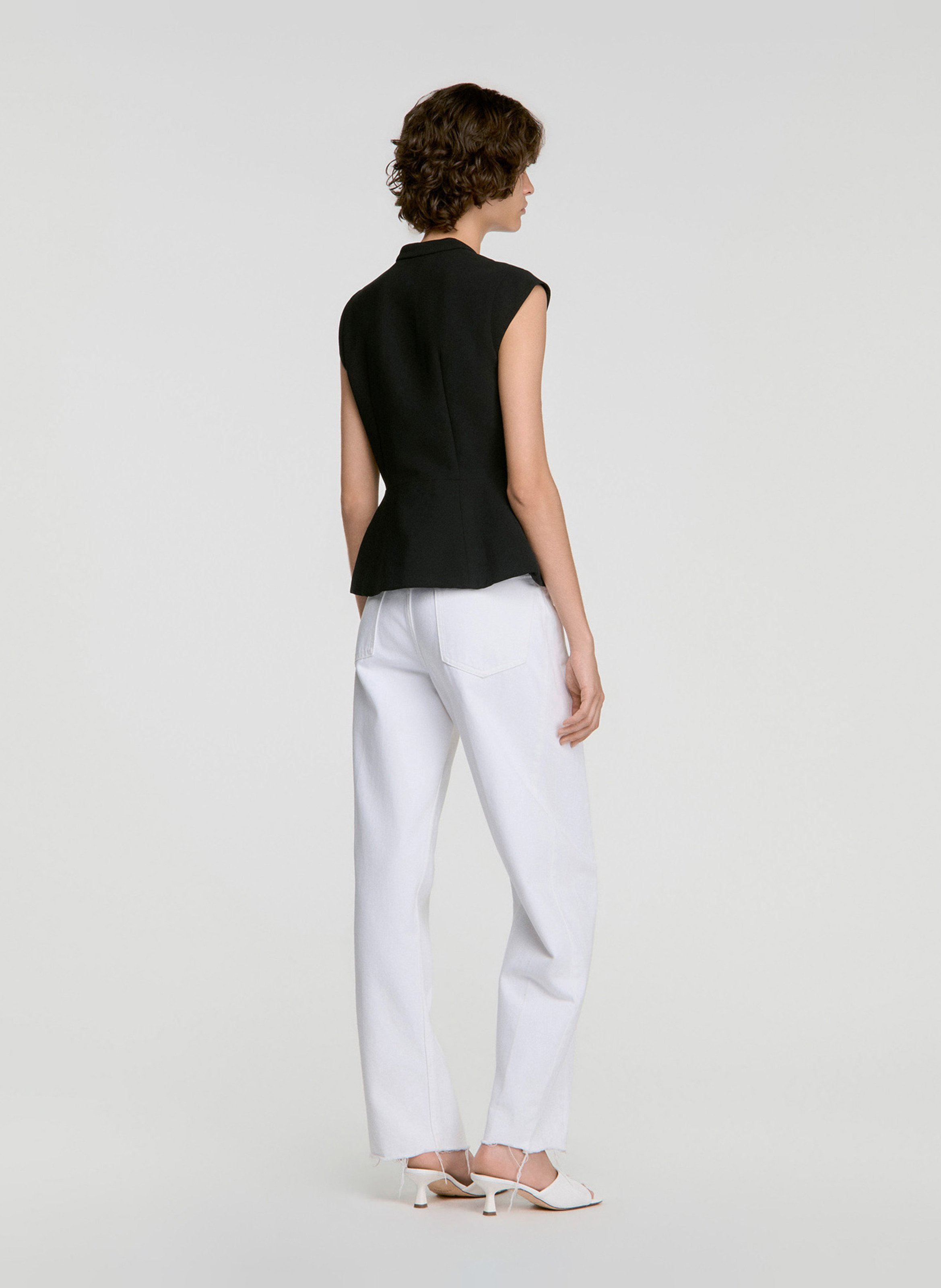 Top cintré boutonné SANDRO Noir