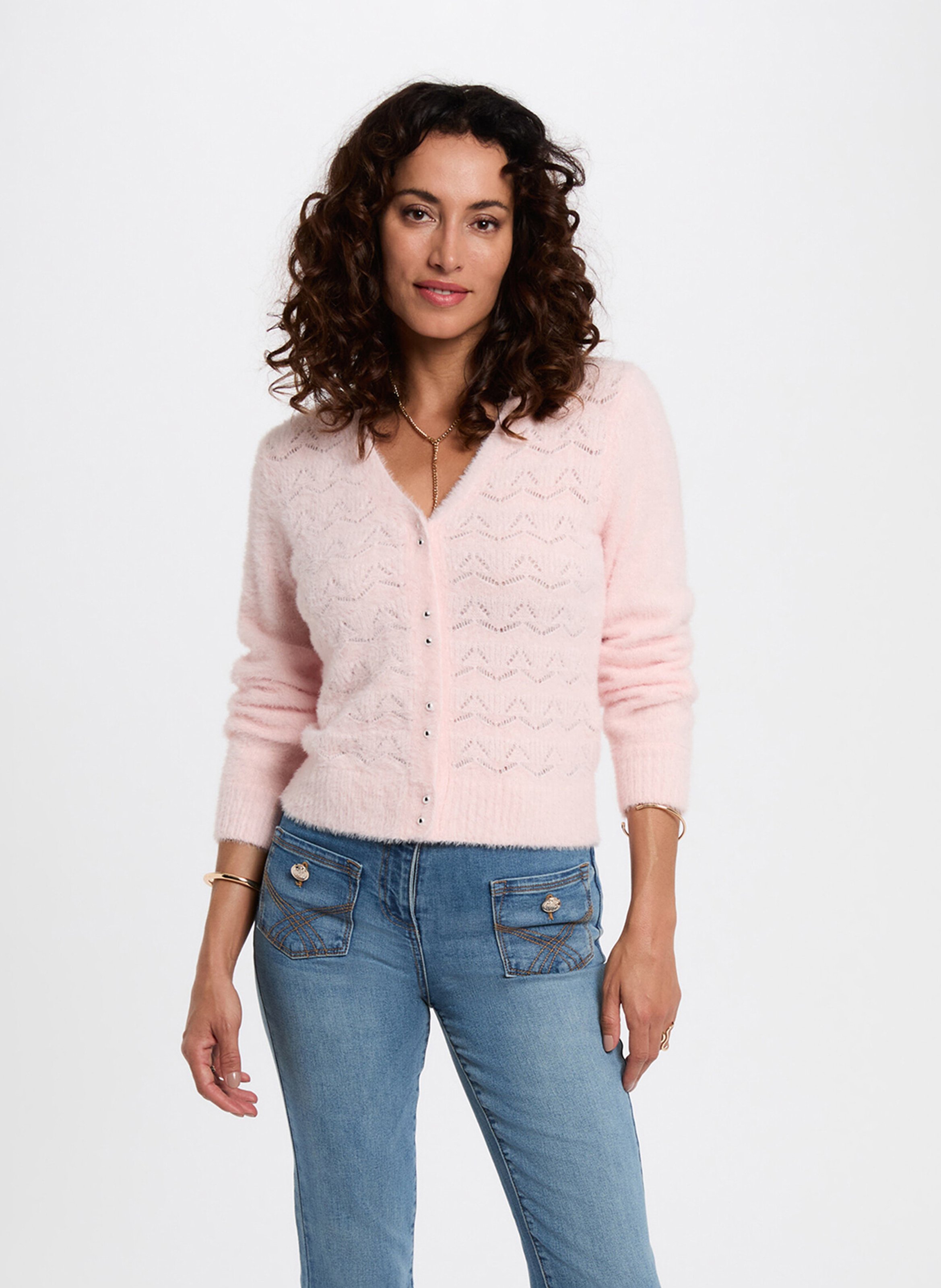 Vest met V-hals MORGAN Roze