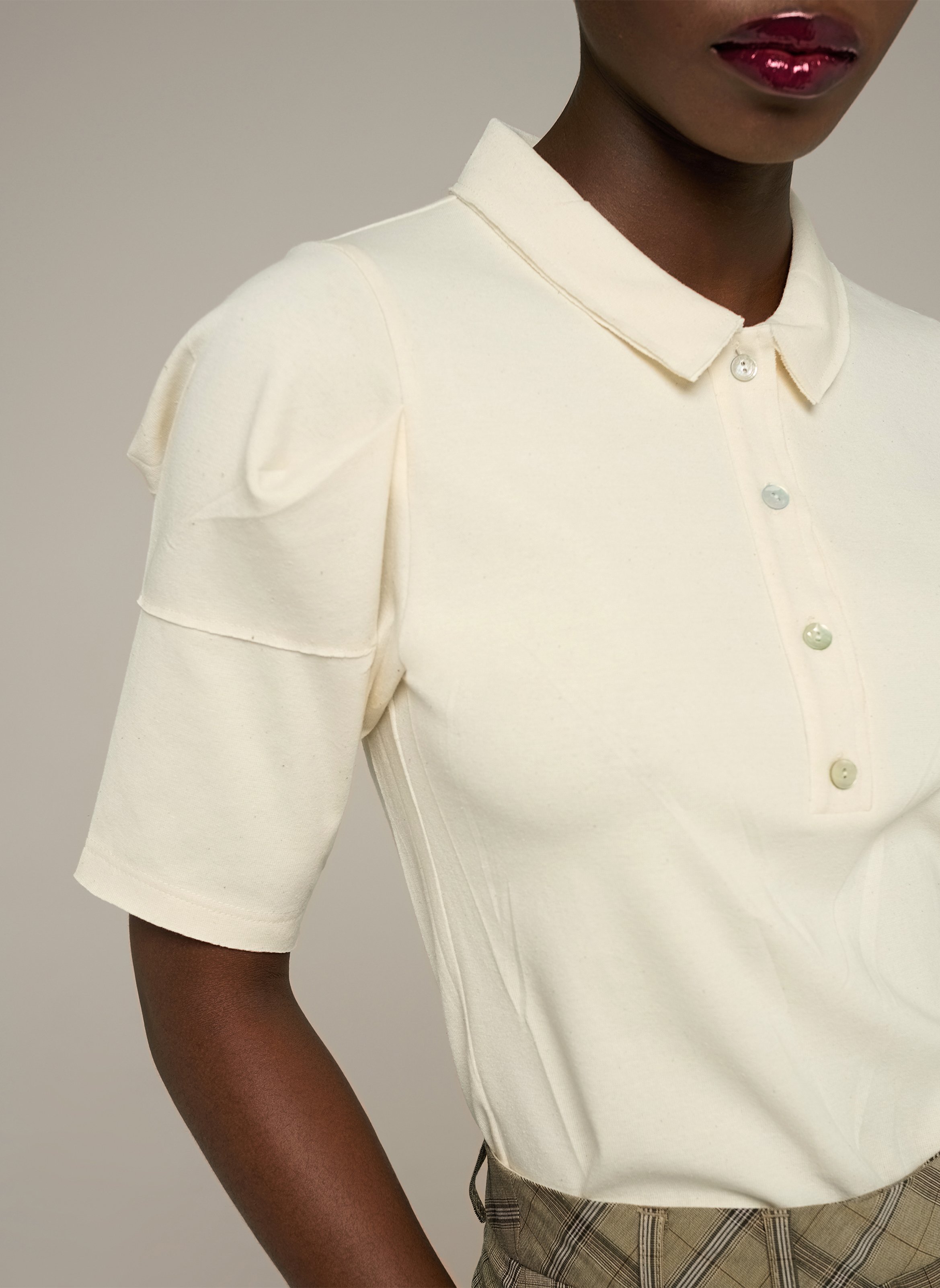 Gerade geschnittenes Poloshirt aus Baumwoll-Mix COTELAC Beige