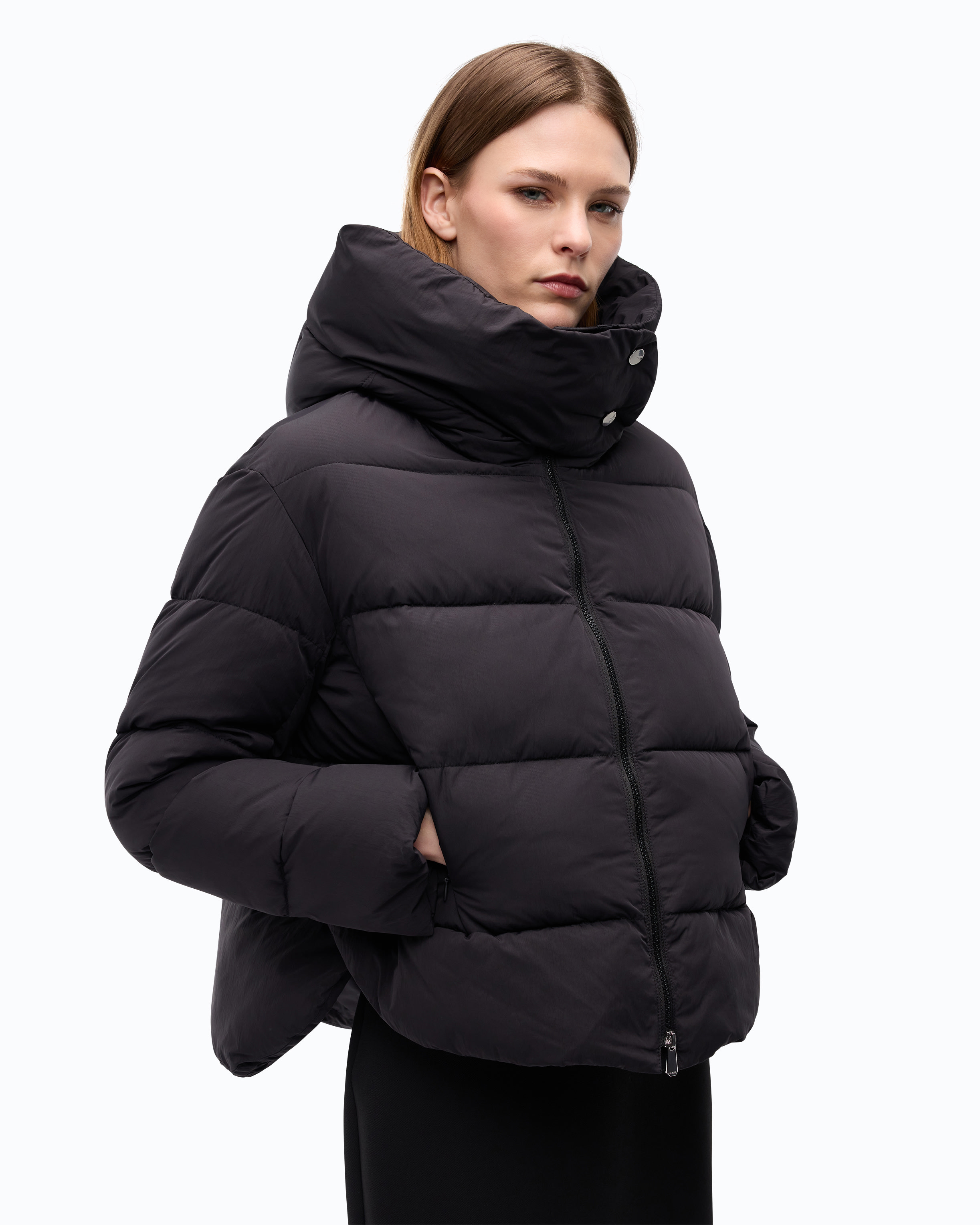 Doudoune à capuche en tissu technique PINKO Noir
