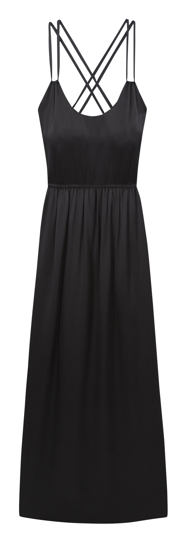 Robe longue col rond en soie  THE KOOPLES Noir