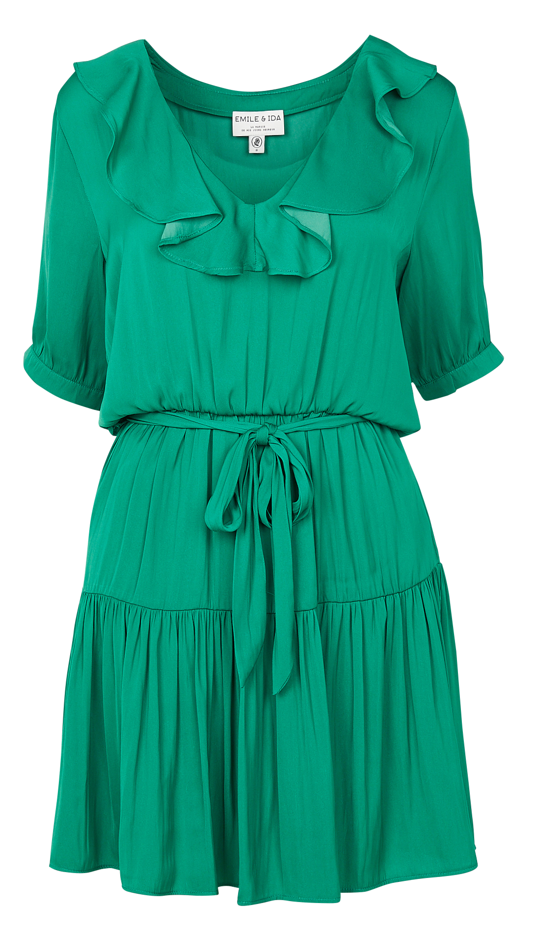 Fließendes Kurzkleid aus Viskose EMILE ET IDA Grun