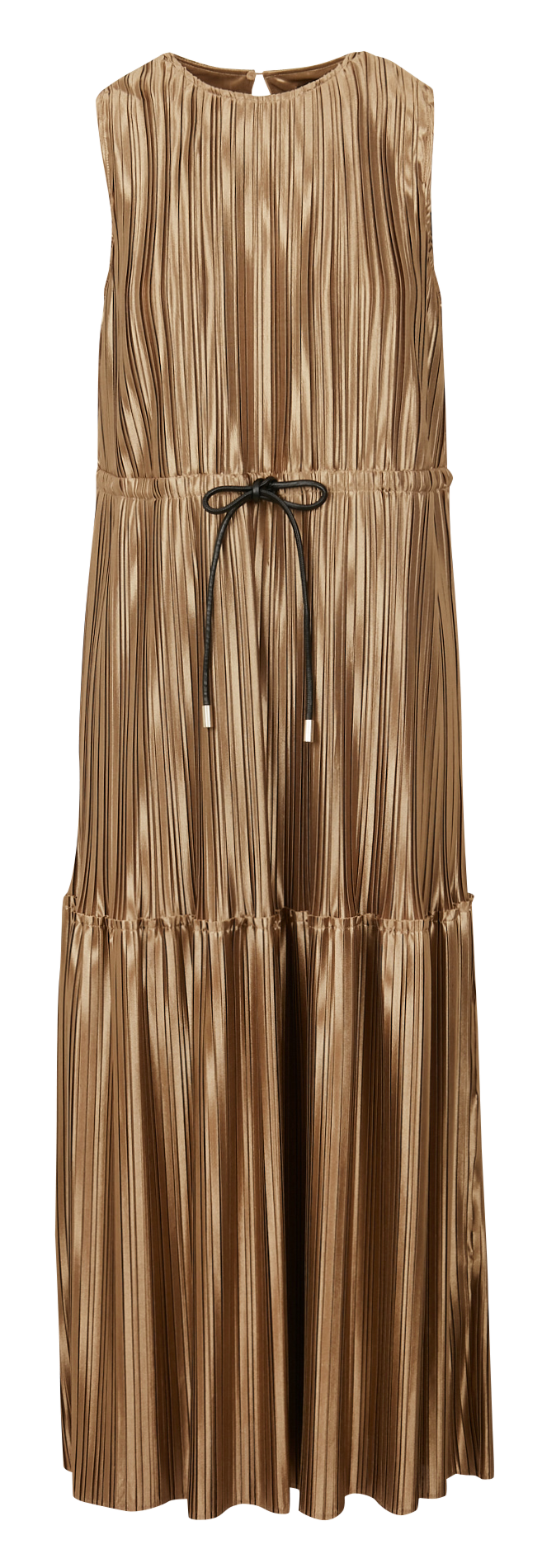 Long lamé and pleated fabric dress TWINSET Golden