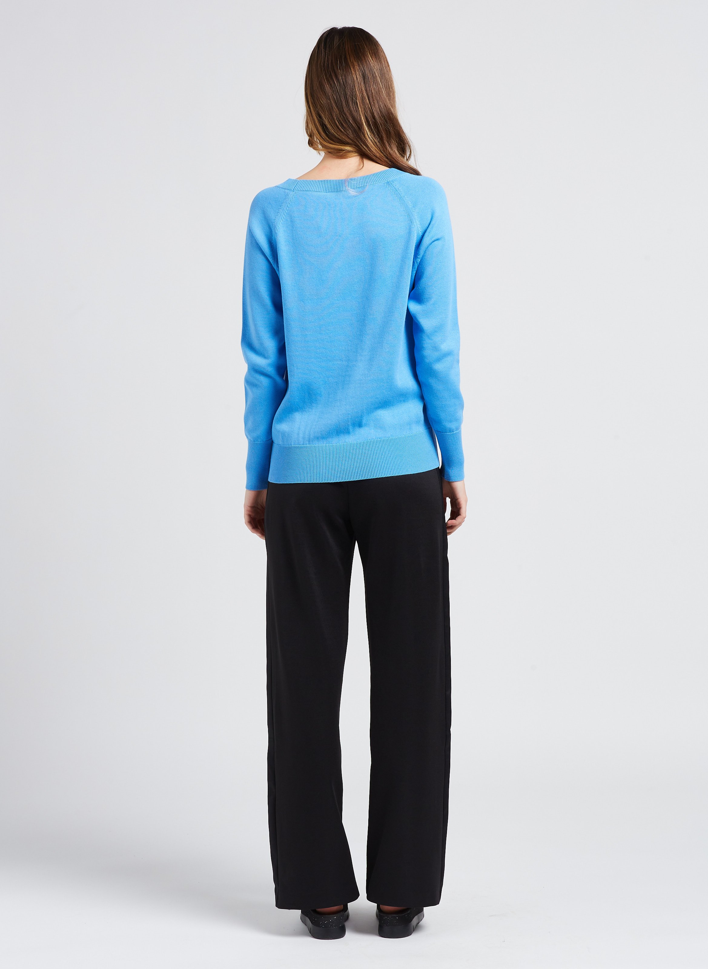 Wijde broek van jersey Zwart