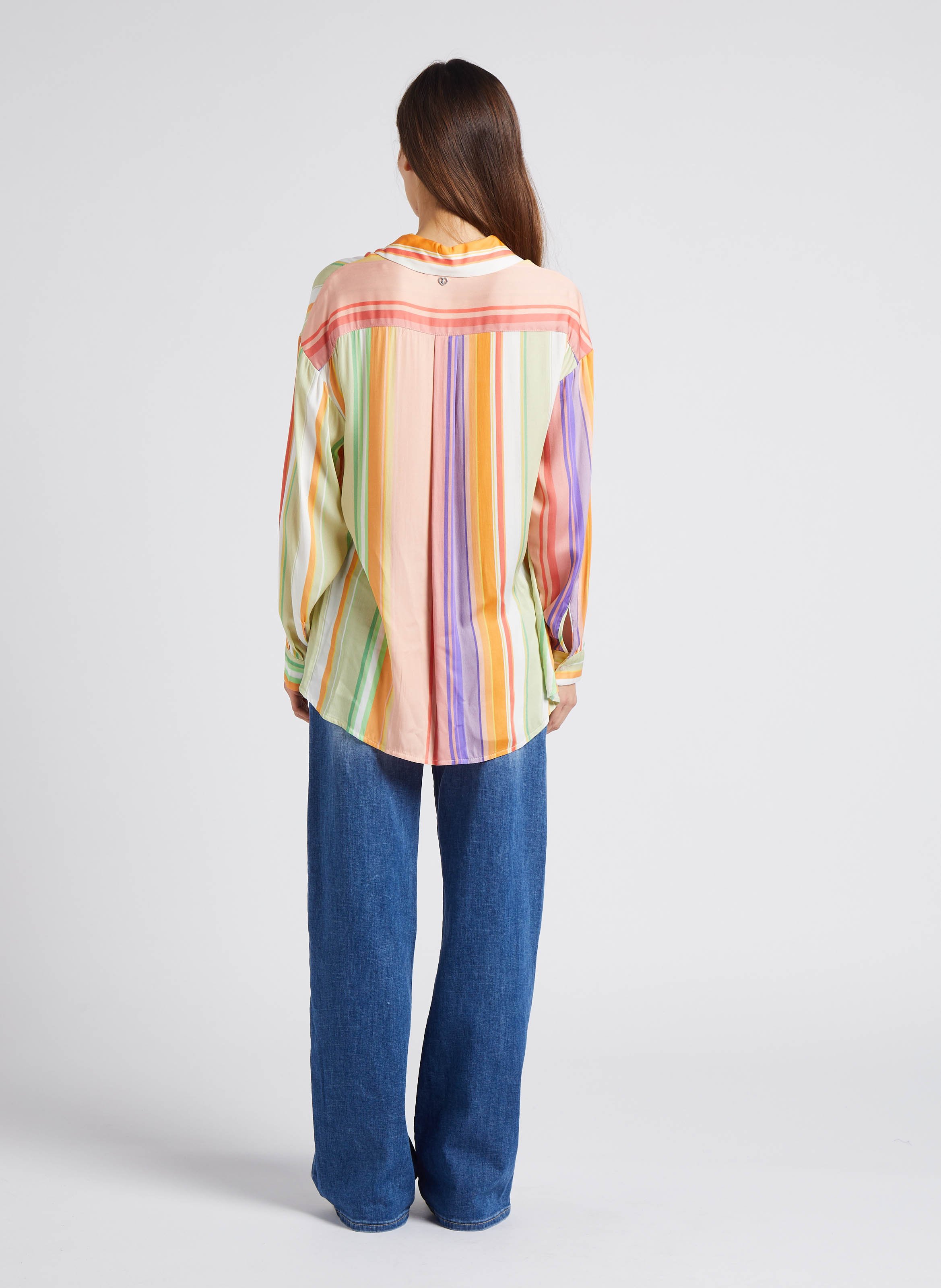 Striped shirt with classic collar PLEASE Multicolored