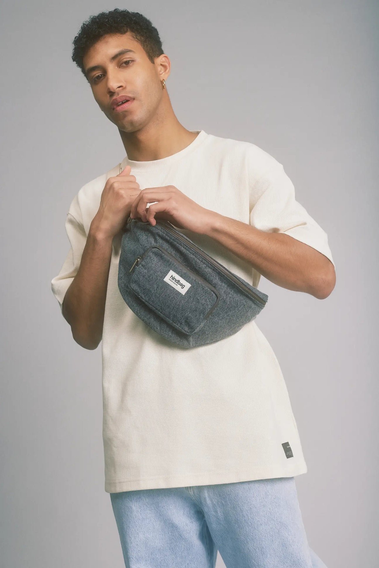 Cotton waist bag Grey