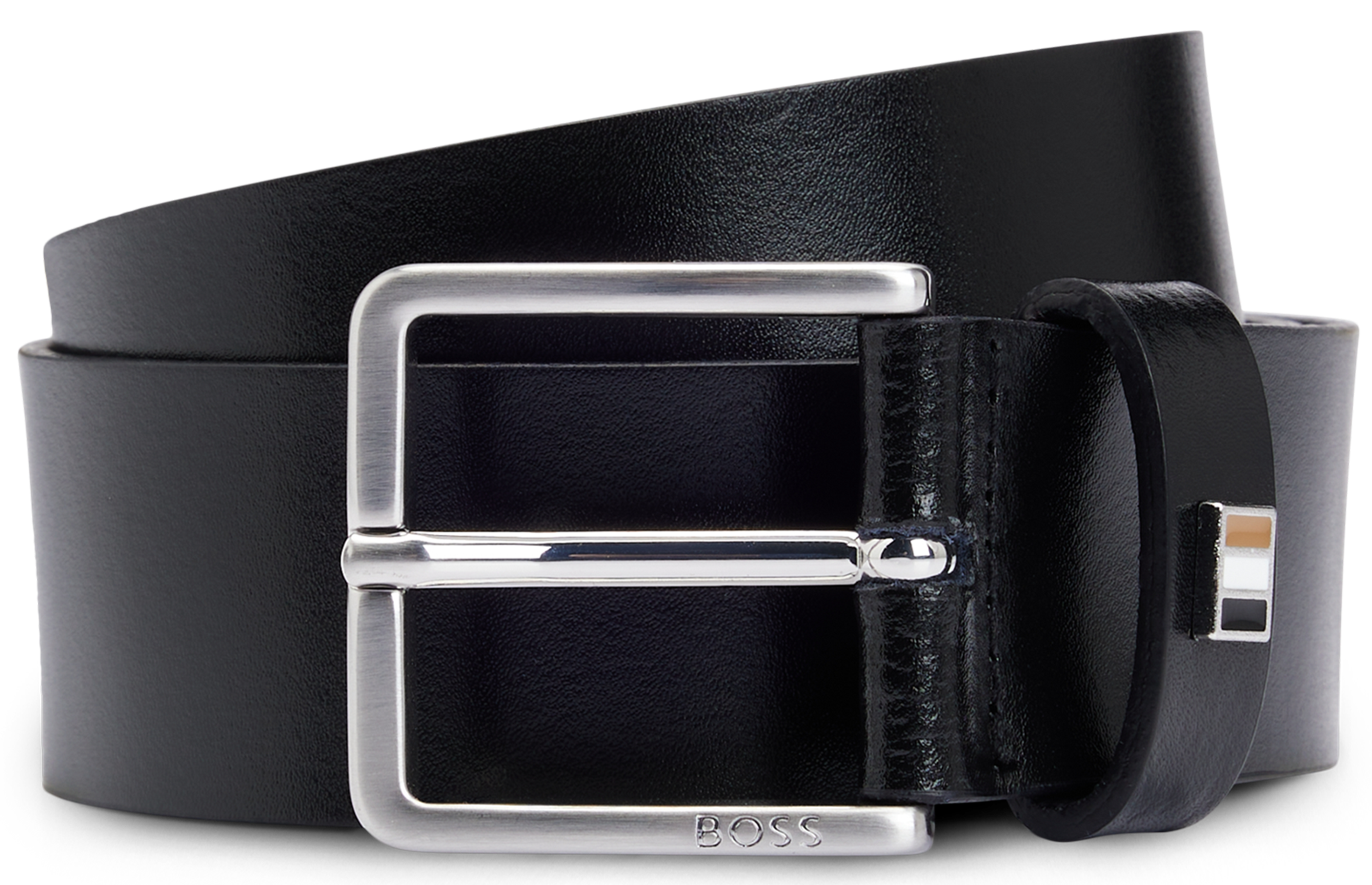 - Buckle closure. - Width: 3 cm.  BOSS Black