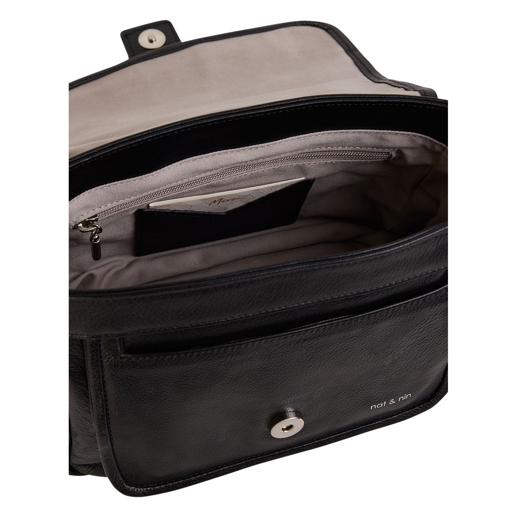 Sac bandoulière en cuir NAT & NIN Noir