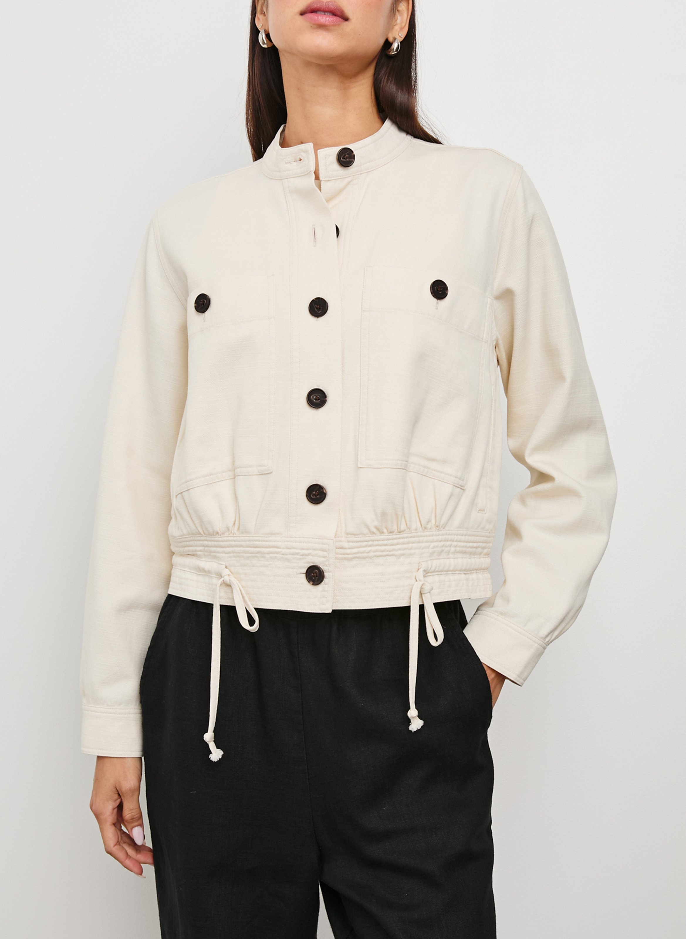 Cotton-blend jacket with Victorian collar RAILS Beige