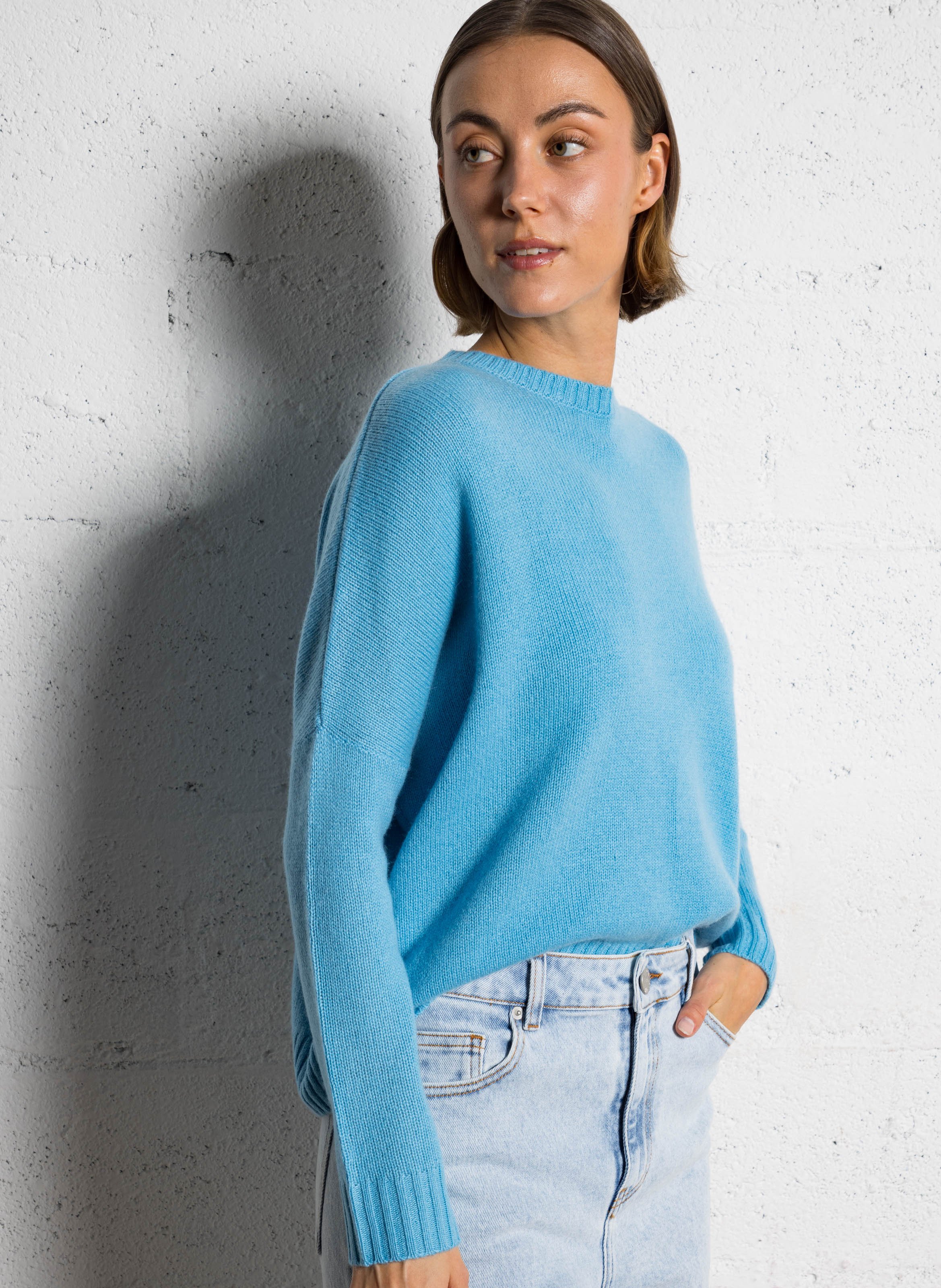 Cashmere round-neck sweater KUJTEN Blue