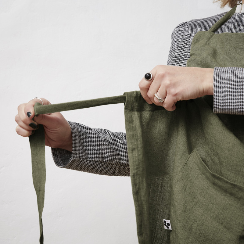 Chef apron in cotton gauze L'EFFET PAPILLON Green