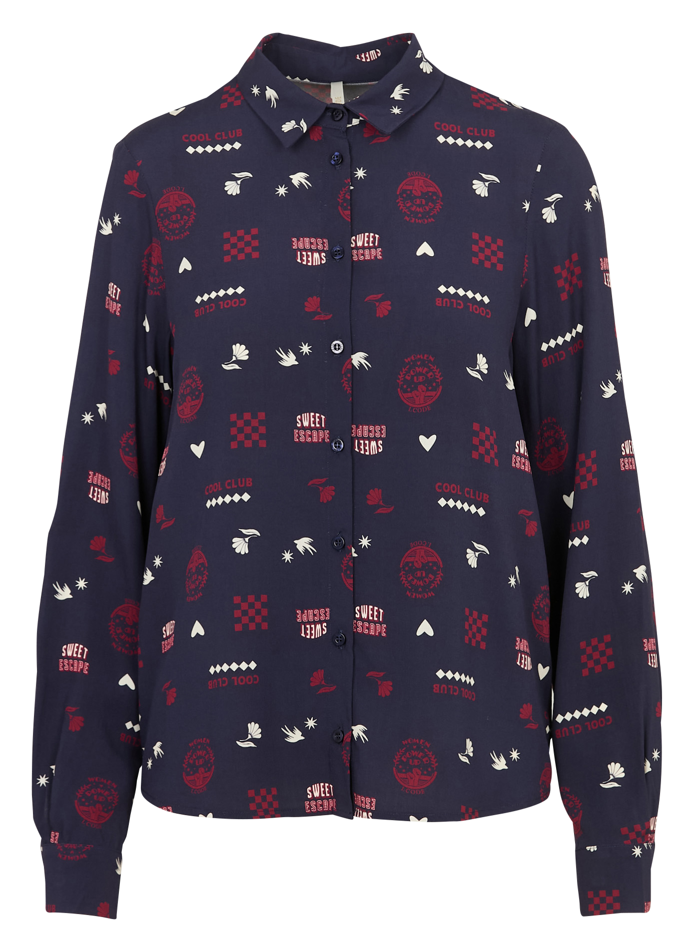 Printed straight shirt I CODE Blue