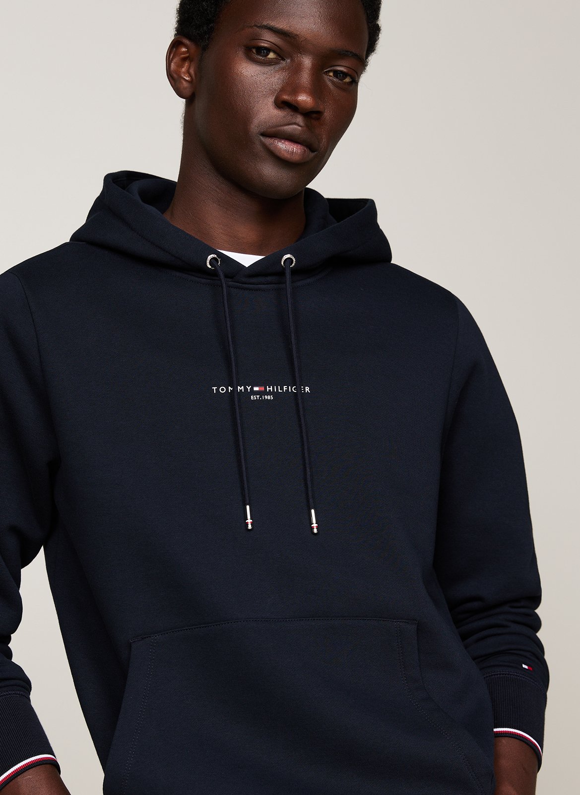 Straight-fit organic cotton-blend sweatshirt TOMMY HILFIGER Blue