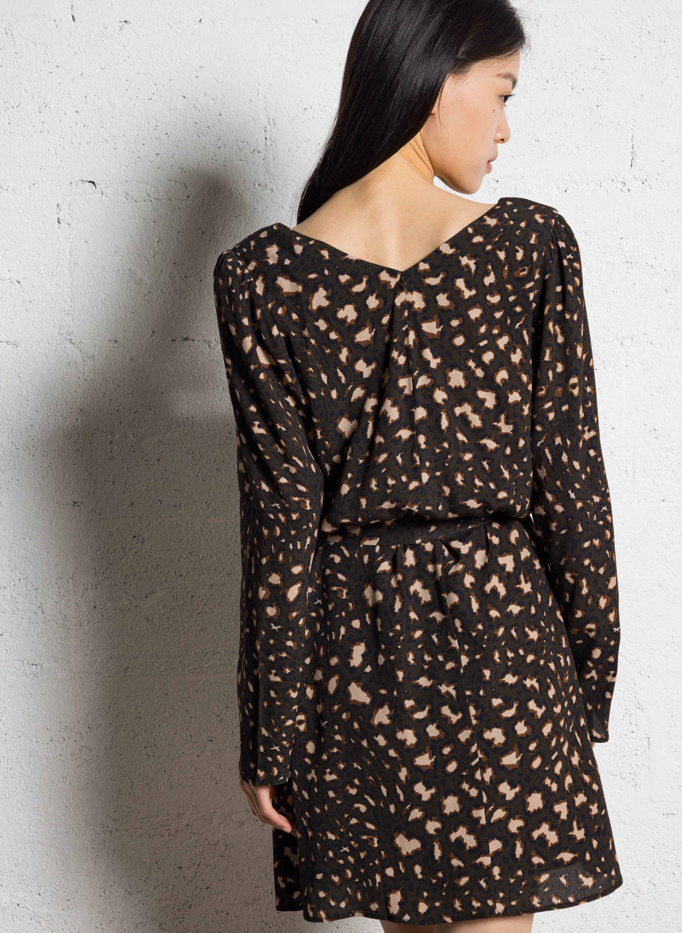 Robe évasée col V ONE STEP Vert