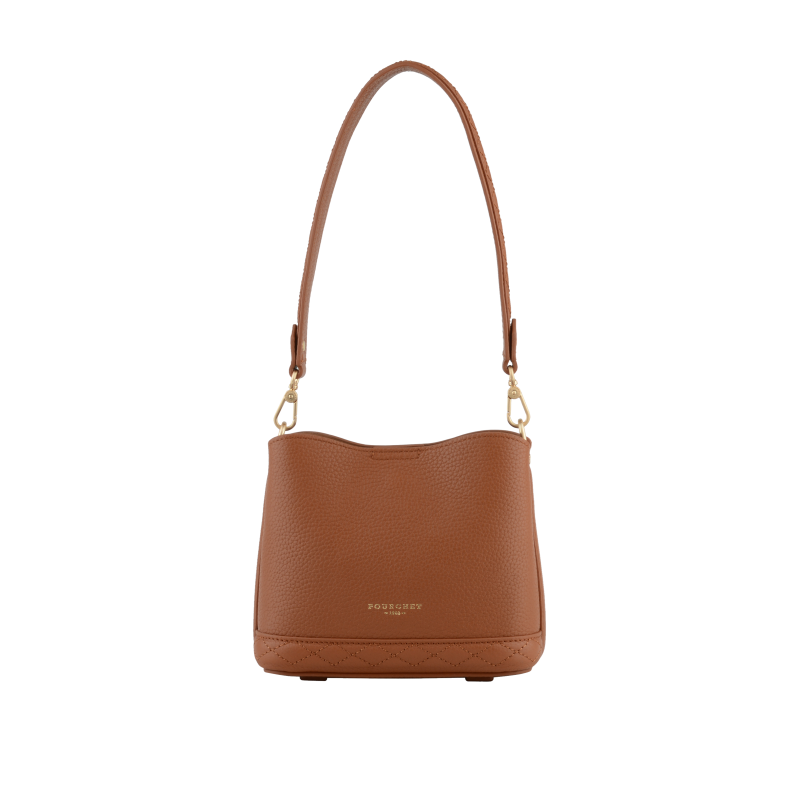 Satchel - cowhide leather POURCHET Brown