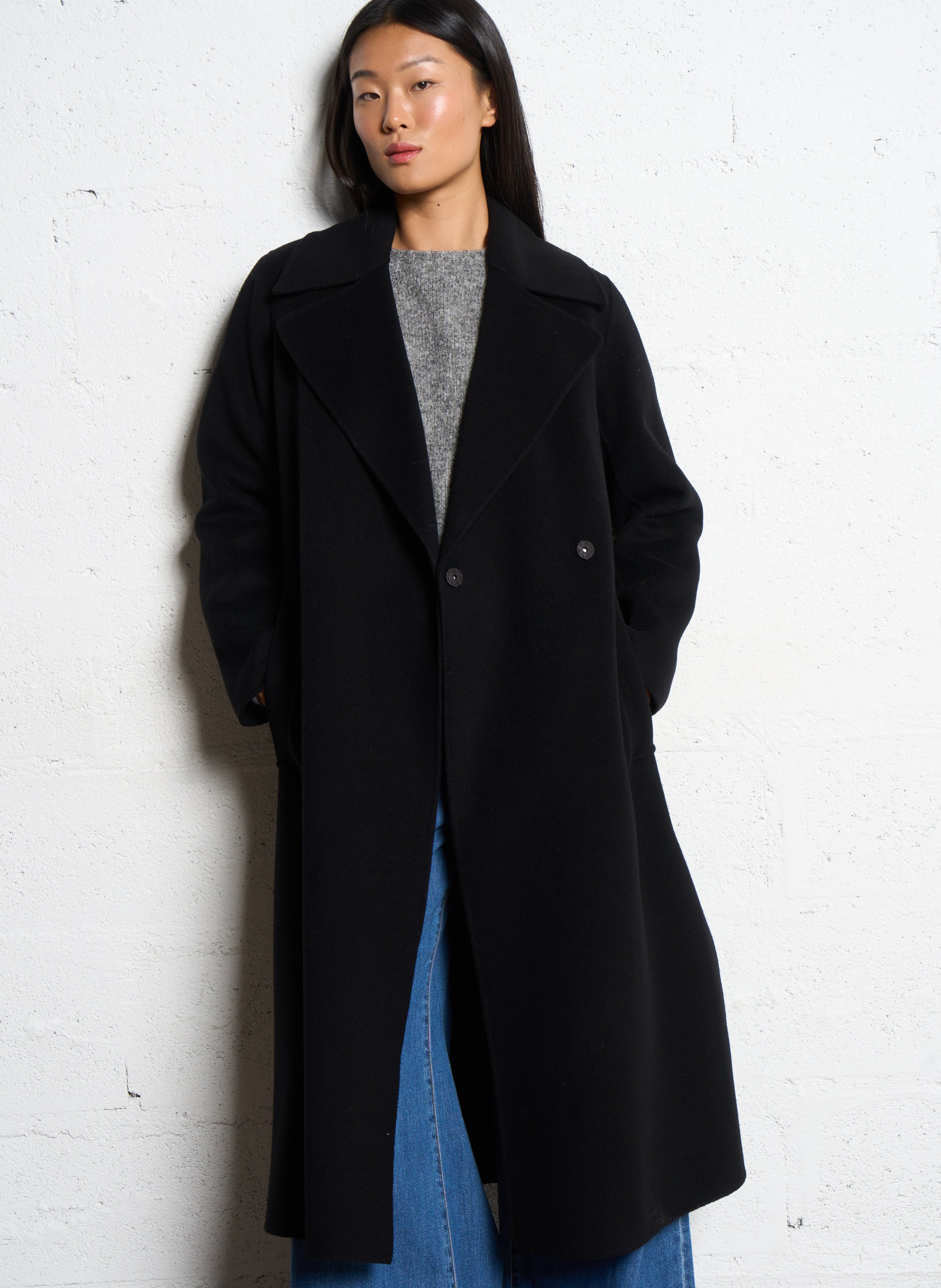 Coat with tailored collar MAX MARA WEEK END Black