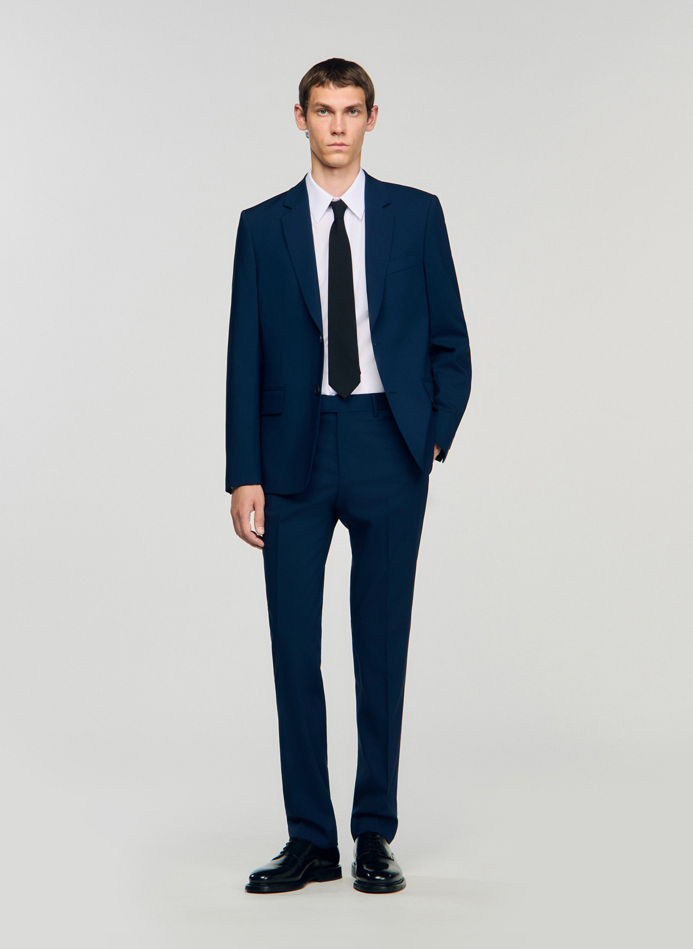 Veste tailleur en laine SANDRO Bleu