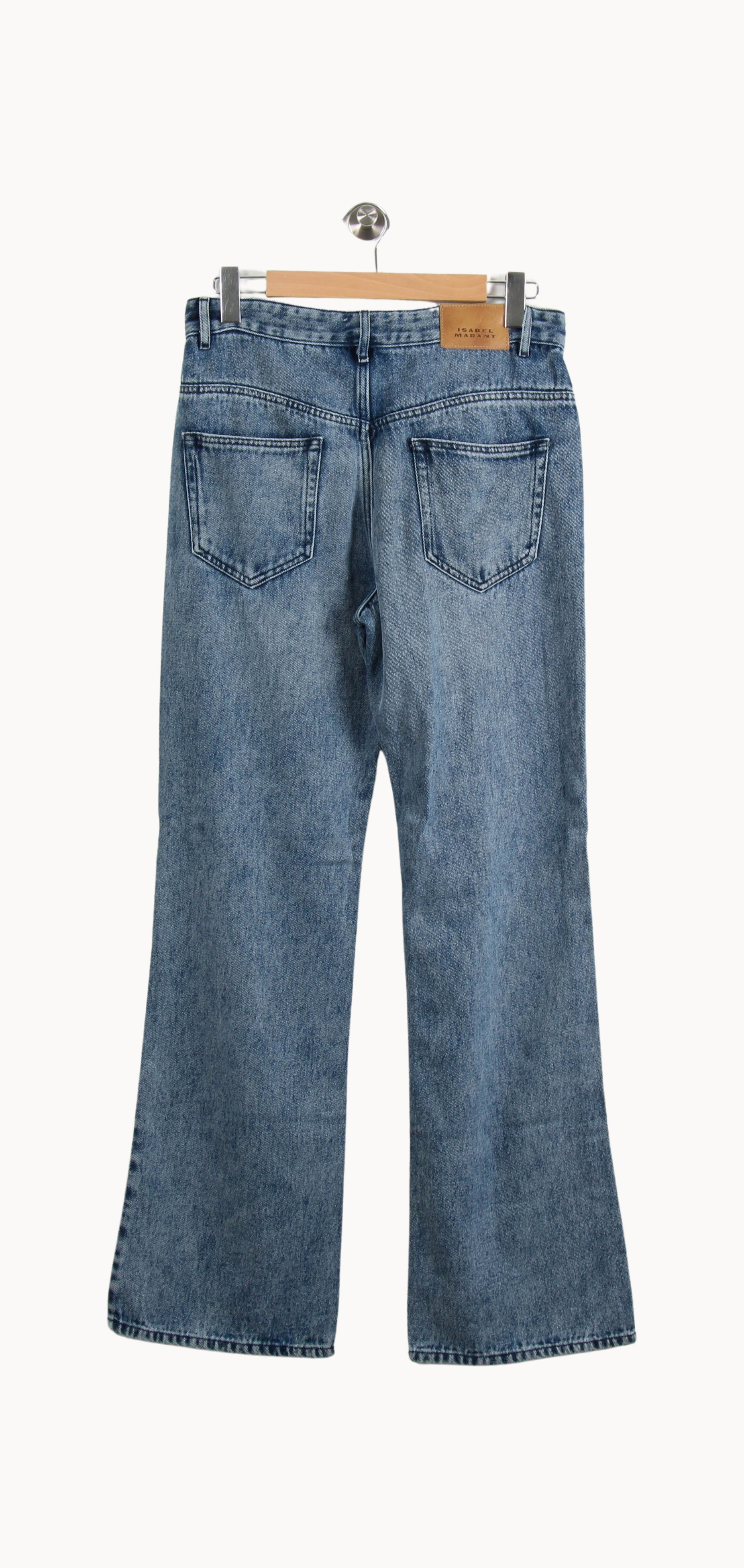 Cropped slim jeans with studs ISABEL MARANT - Seconde Main Blue