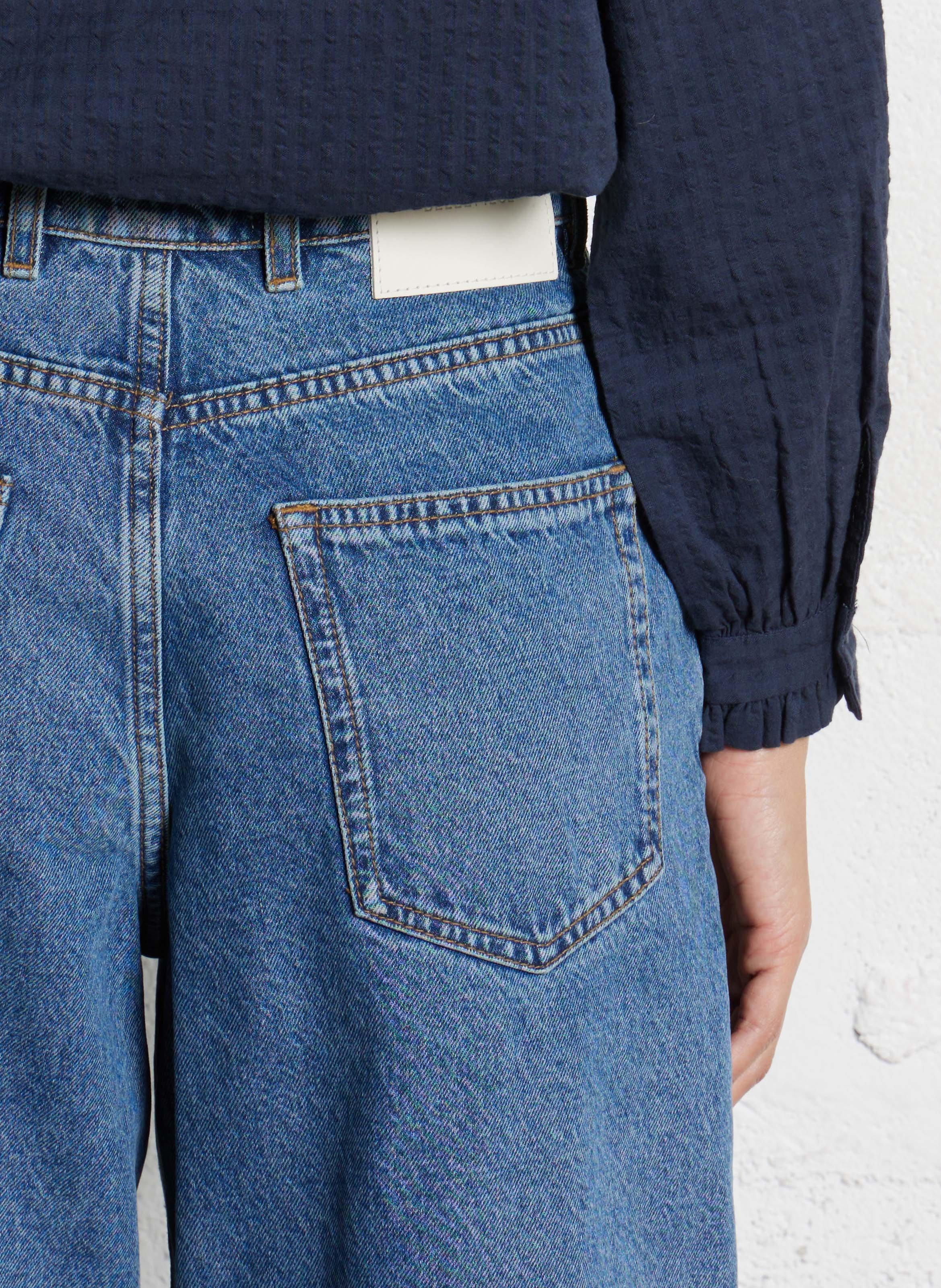 Wide-leg cotton jeans BELLEPIECE Blue