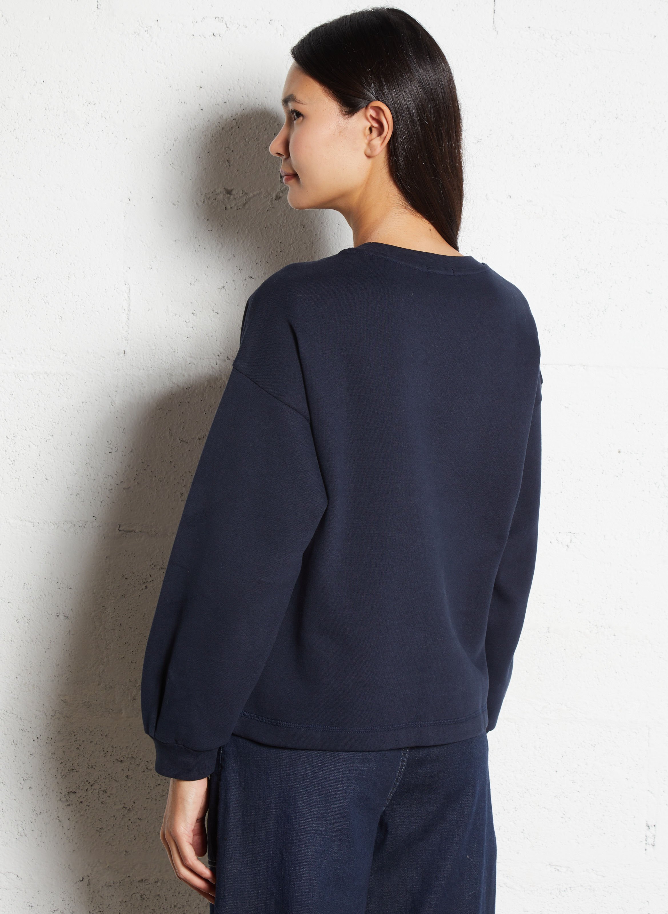 Sweat droit sérigraphié ONE STEP Bleu