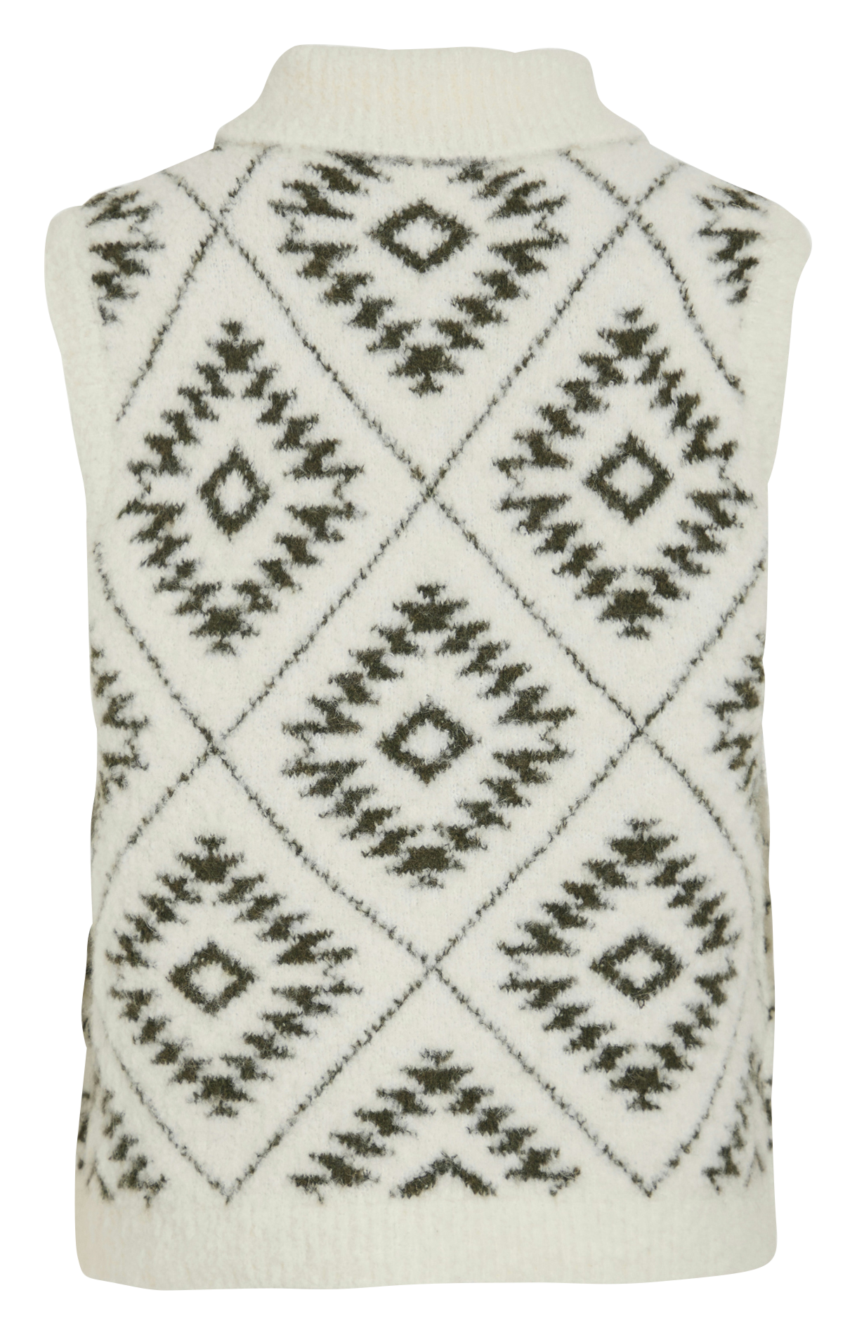 Pull droit en maille jacquard VILA Beige