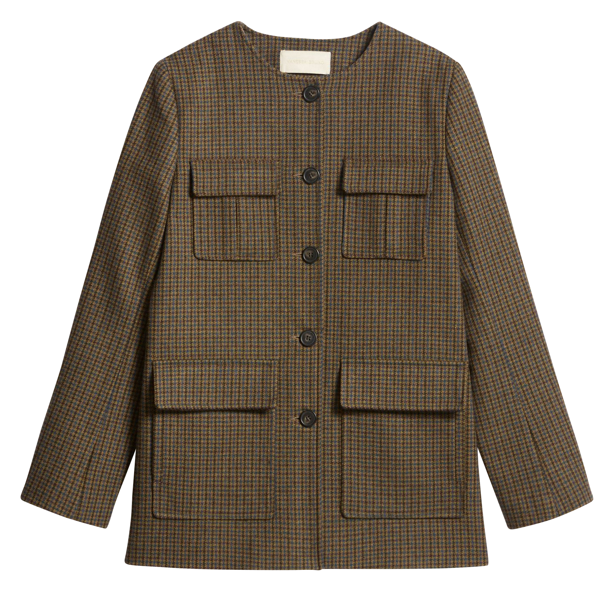 Round-neck wool-blend jacket VANESSA BRUNO Green