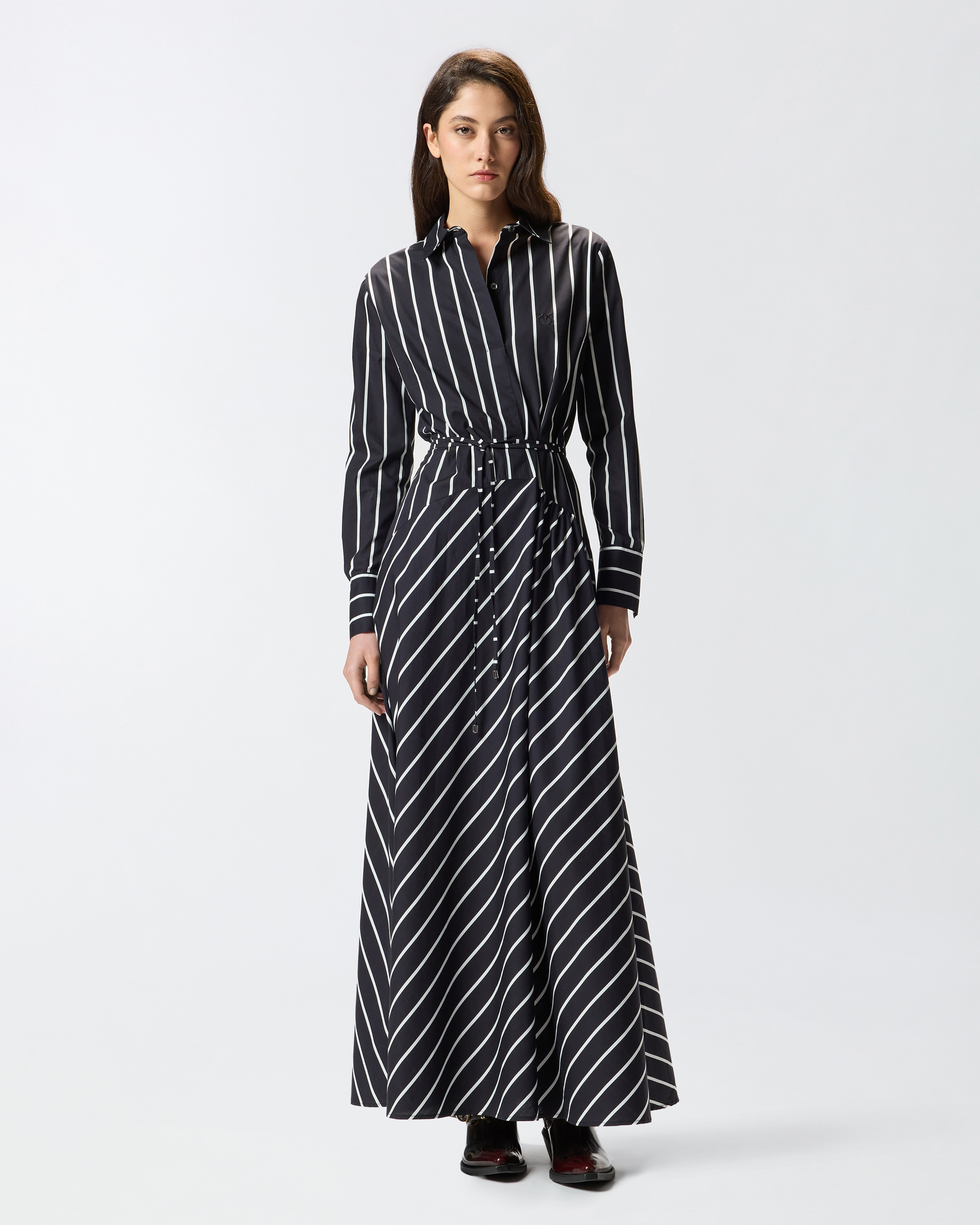 Striped poplin midi dress  PINKO Multicolored