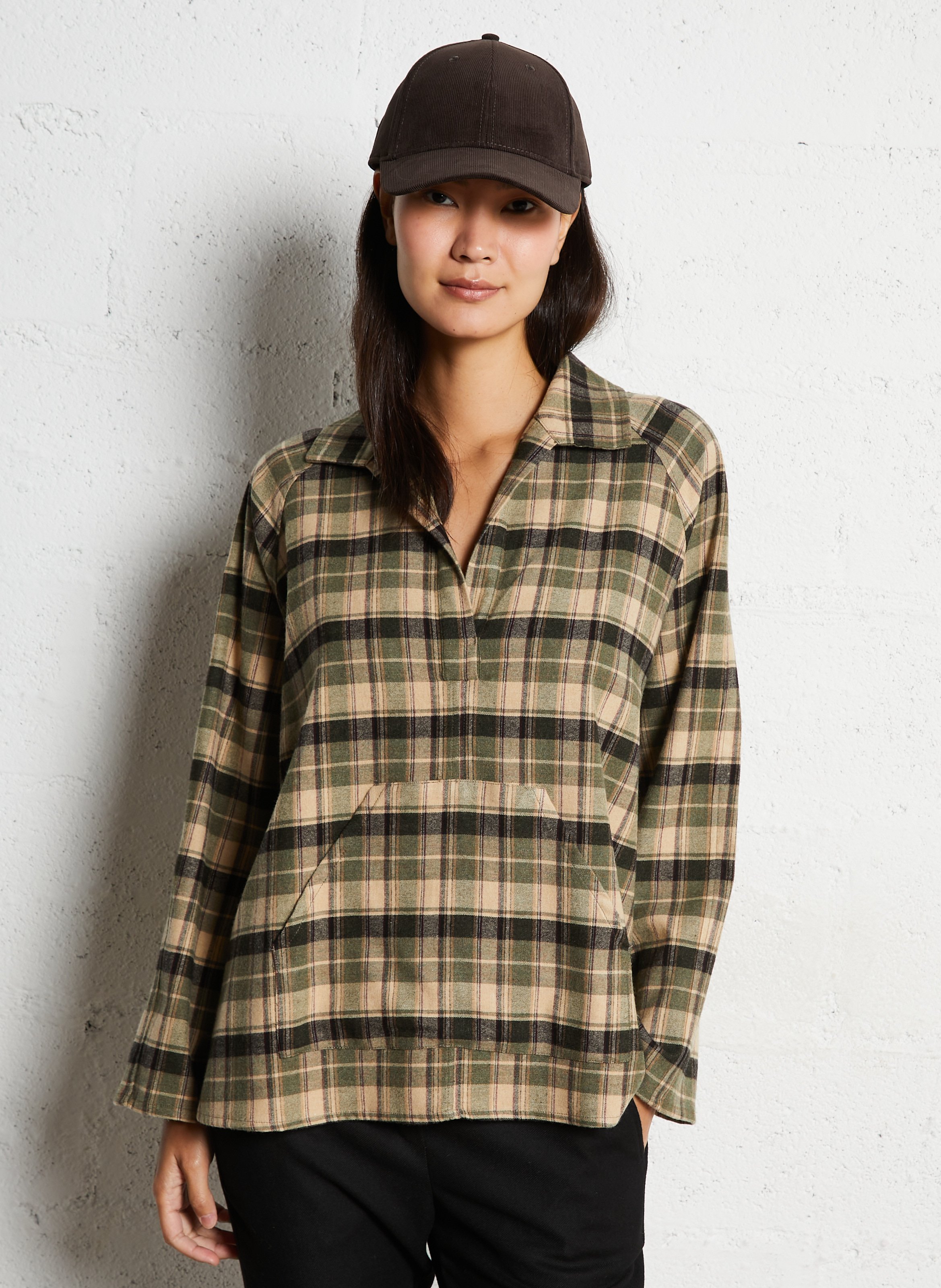 Checked straight top DIEGA Beige