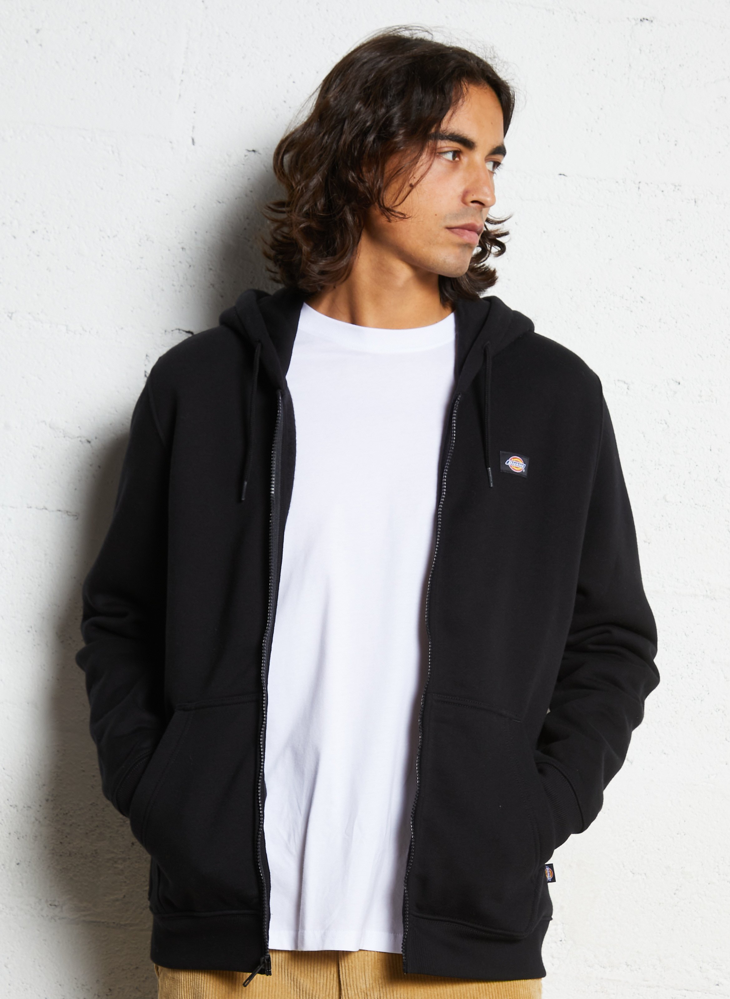 Sweater van katoenmix met capuchon DICKIES Zwart