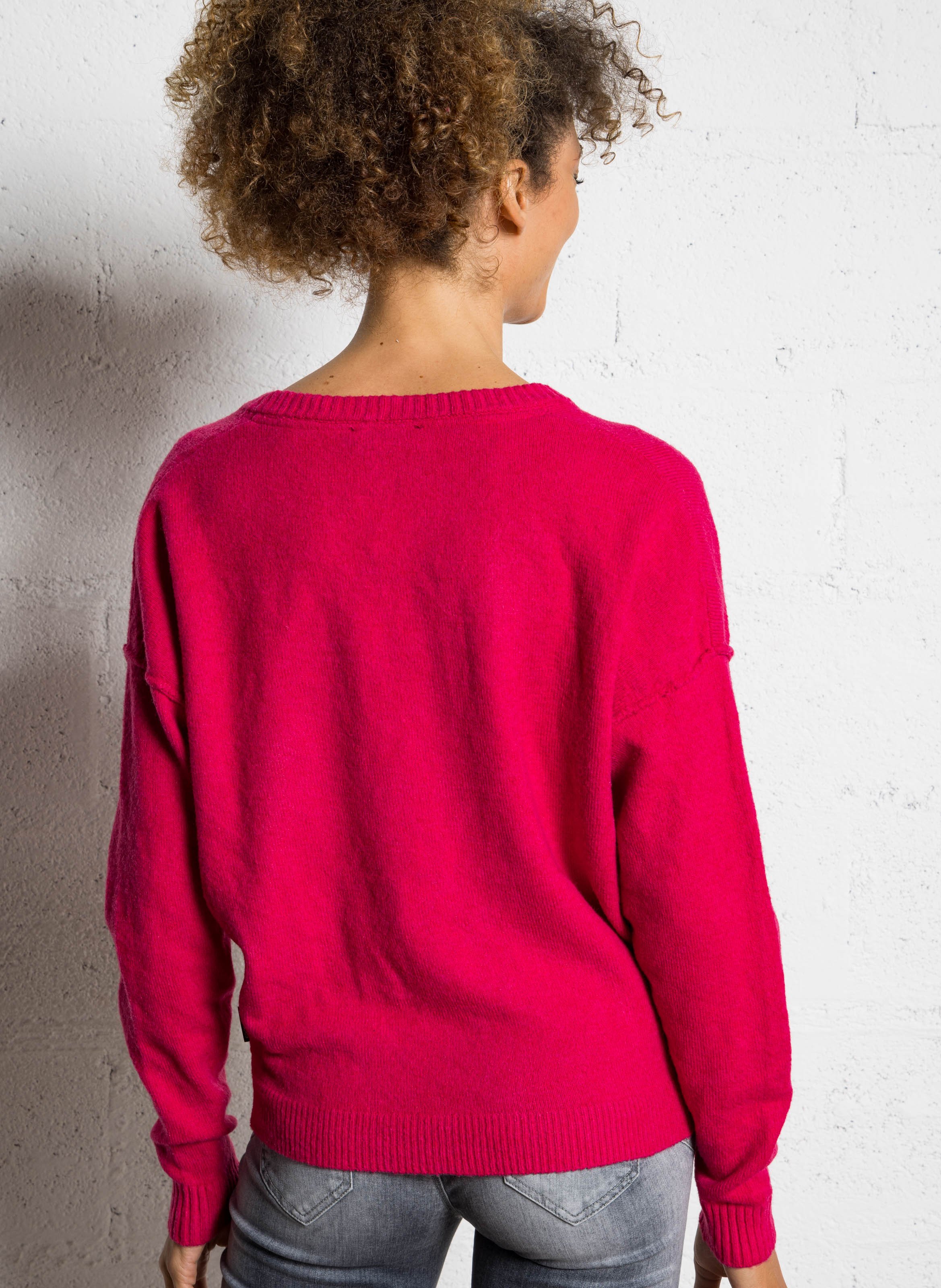 Pull oversize col V LE TEMPS DES CERISES Violet