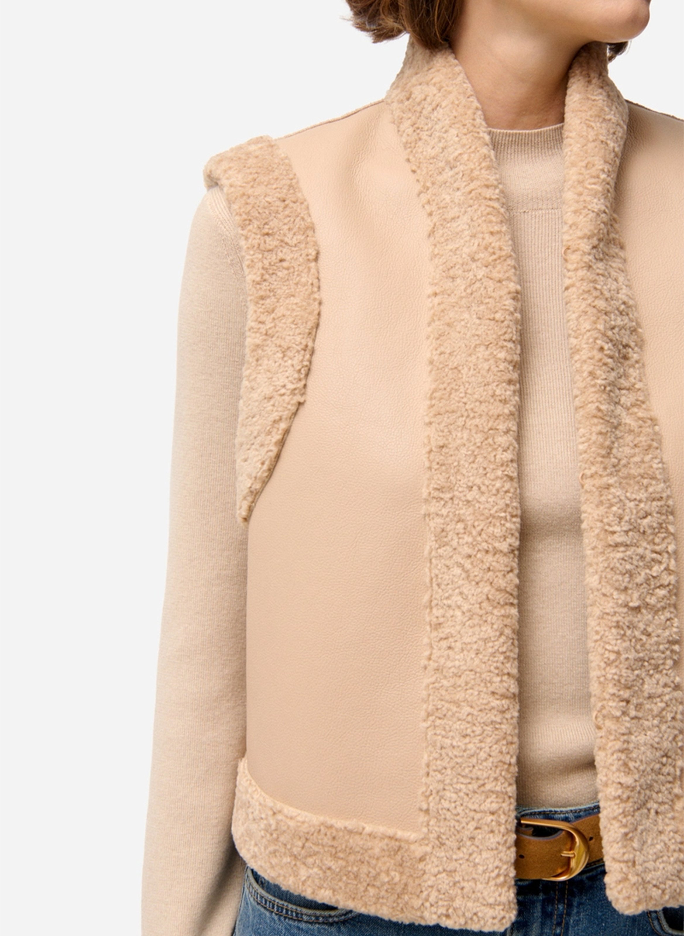 Sleeveless straight vest VANESSA BRUNO Brown